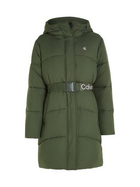 Calvin Klein Jeans Langjacke LOGO BELT LONG PUFFER mit Taillengürtel