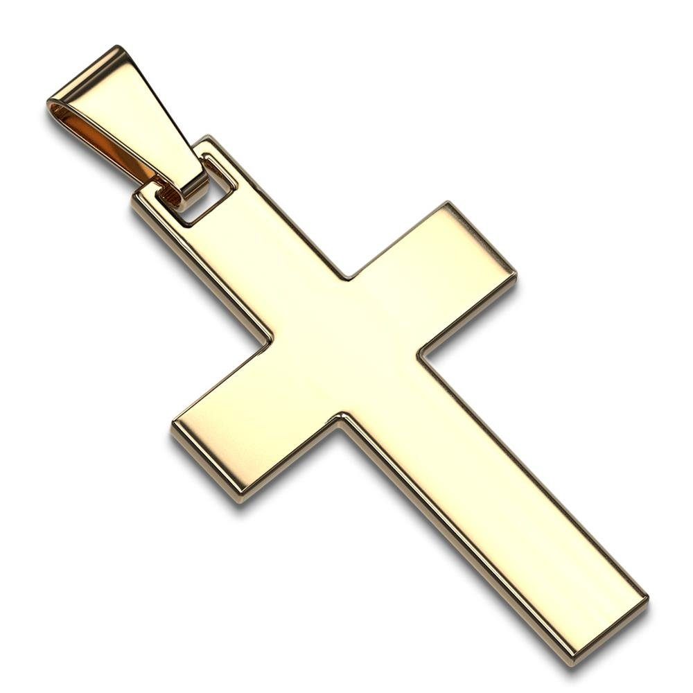 BUNGSA Anhänger Set Edelstahl Gold aus (1-tlg), Halsketten Unisex Kreuz Anhänger Pendant