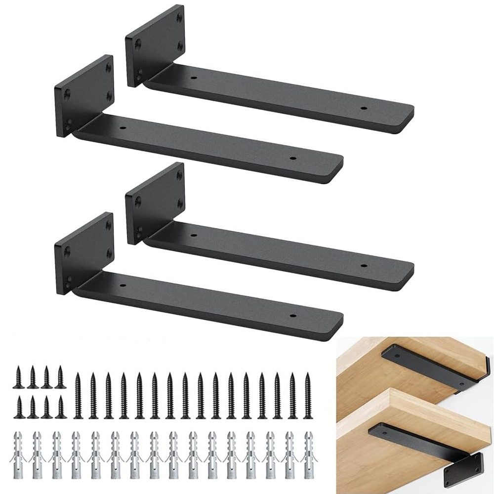 NUODWELL Wandregalhalter 4 Stück Regalhalterung, Schwebend Regal Wandhalter günstig online kaufen