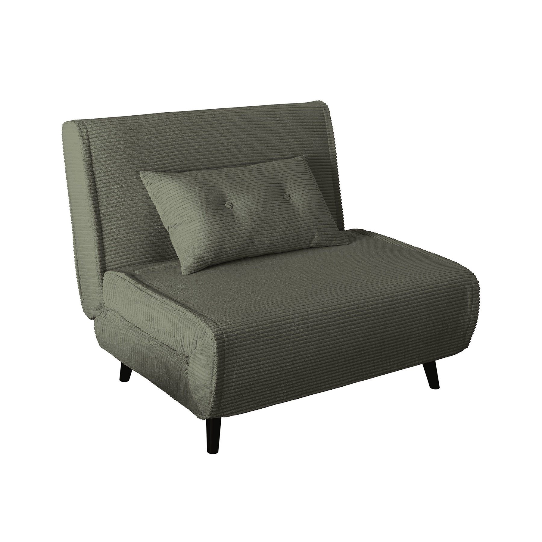 riess-ambiente Relaxsessel SMART MULTIFUNCTION 100cm grün - Cord, Bettfunktion, inkl. Kissen (Einzelartikel, 1-St), Ausziehbarer Schlafsessel - ideal für Arbeits-, Wohn- und Gästezimmer