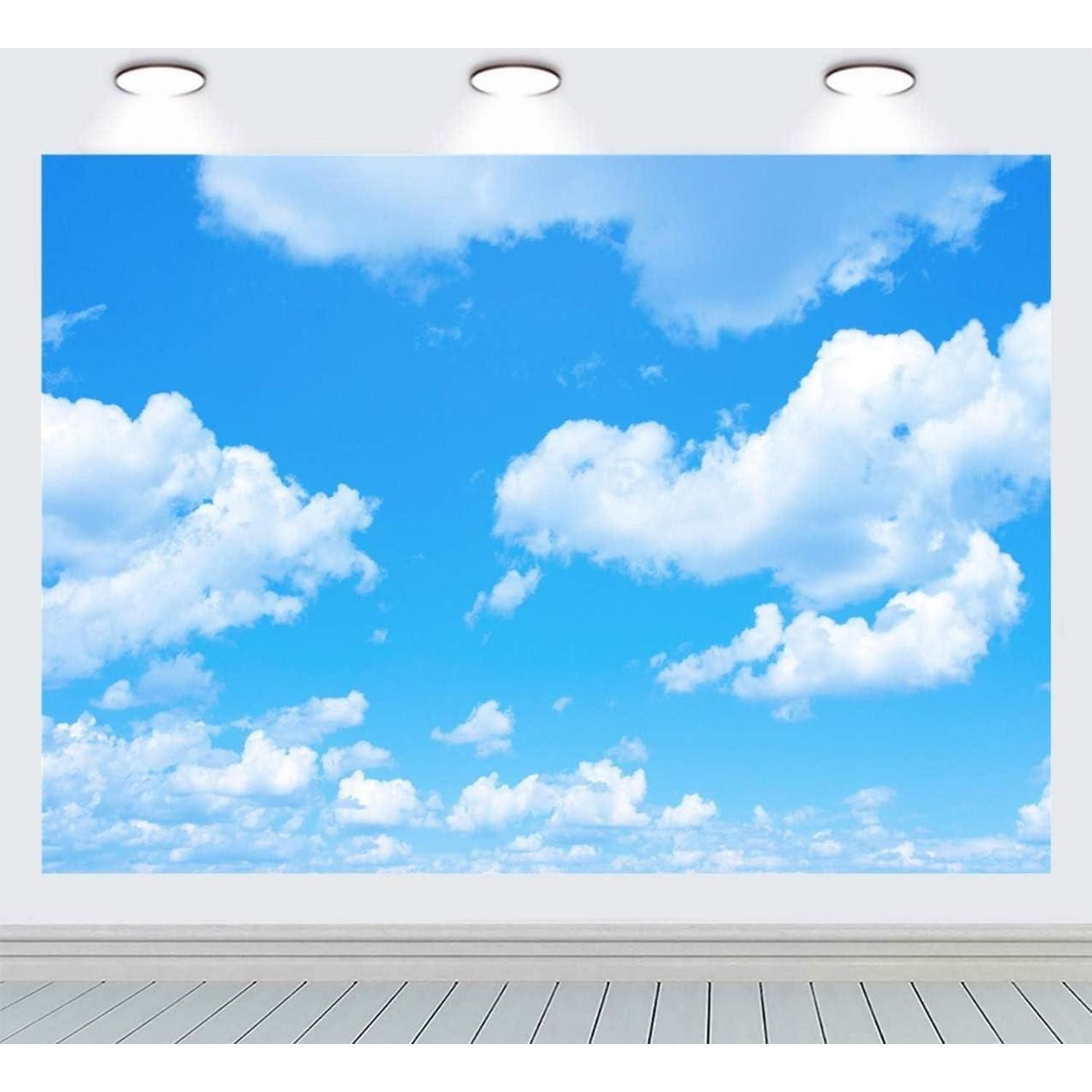 LuxusKollektion Fotohintergrund Fotohintergrund blauer Himmel weiße Wolken Sonnenschein 2,1 x 1,5 m