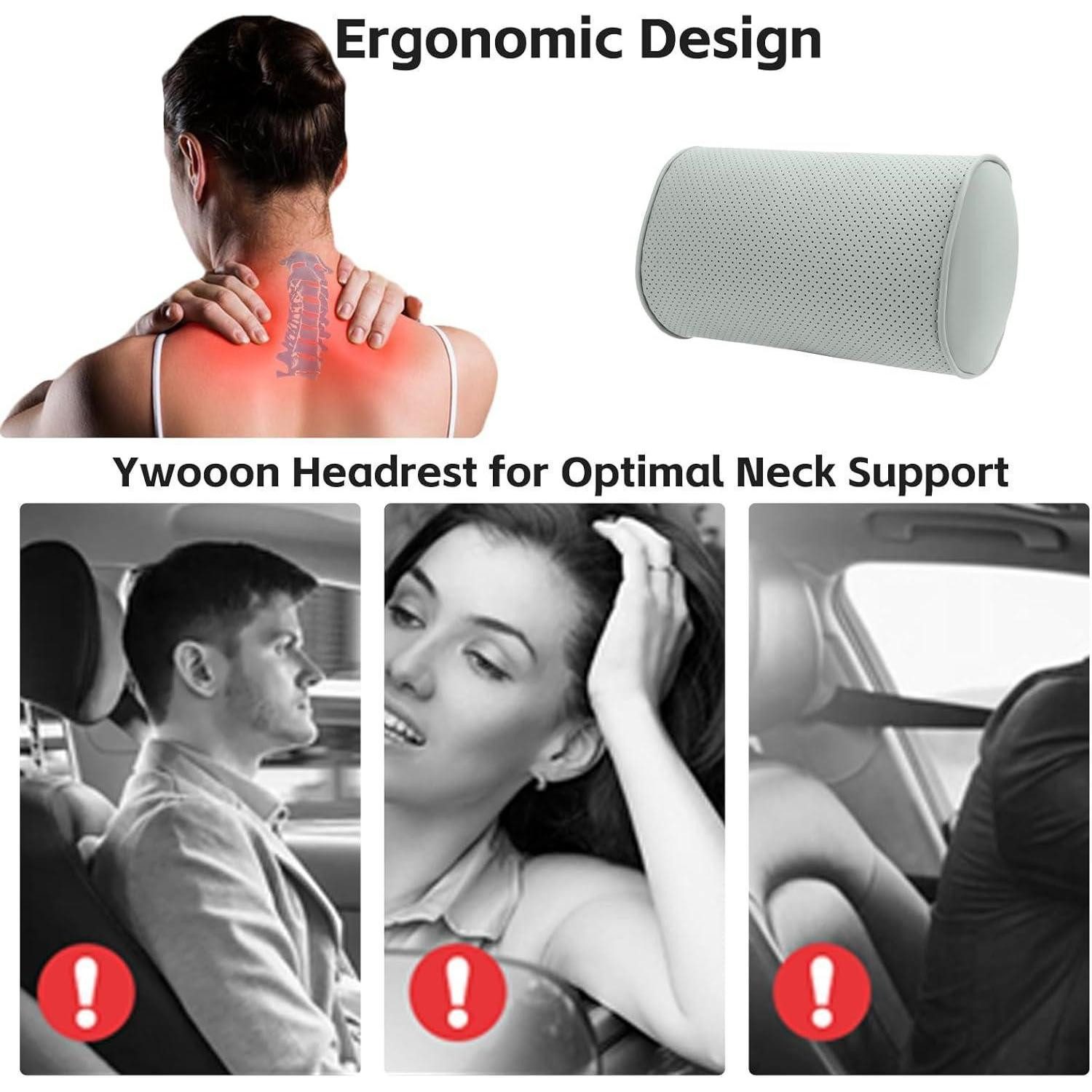 LuxusKollektion Nackenkissen Nackenkissen Auto Memory Foam Kopfstütze Leder Gaming Maroon 1 Stück
