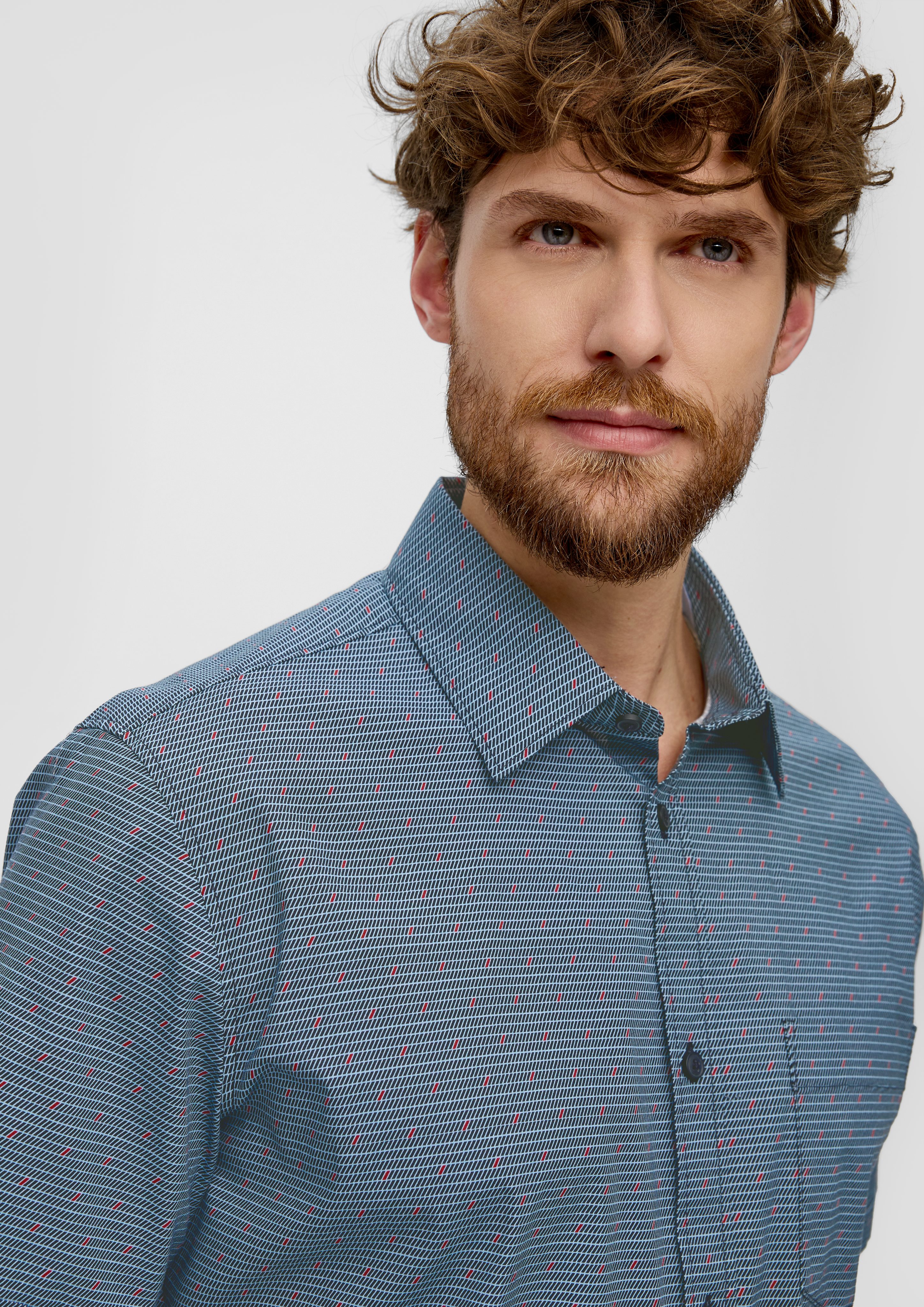 s.Oliver Kurzarmhemd Slim Fit: Kurzarmhemd mit günstig online kaufen