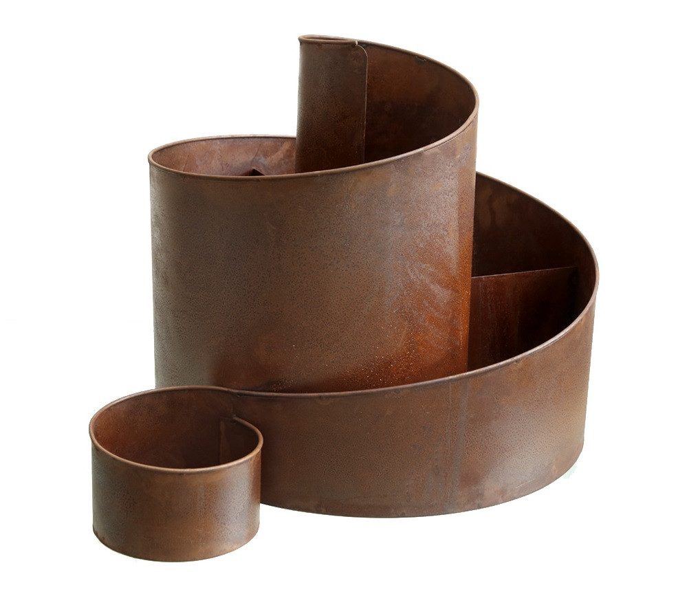 mucHome Kräuterspirale Kräuterschnecke Kräuterbeet aus Metall 58,5x43x41cm Rost Kräutertreppe