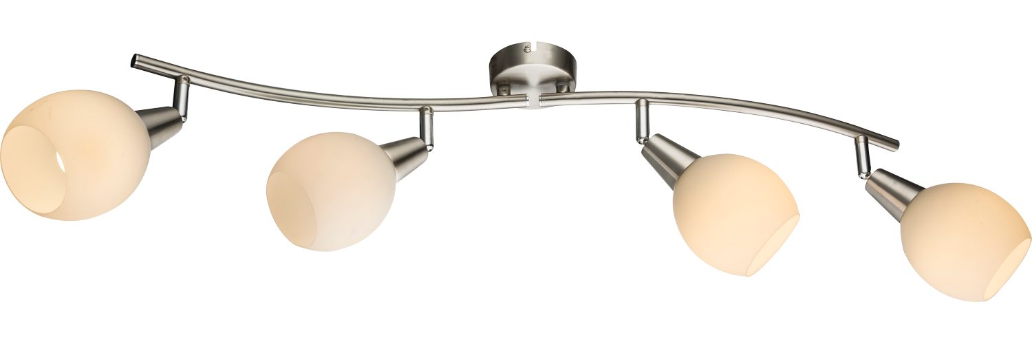 GLOBO LIGHTING Deckenspot ELLIOTT, Leuchtmittel wechselbar, Nickel Strahler mit Farbwechsler, Fernbedienung, LED 4x3.5W