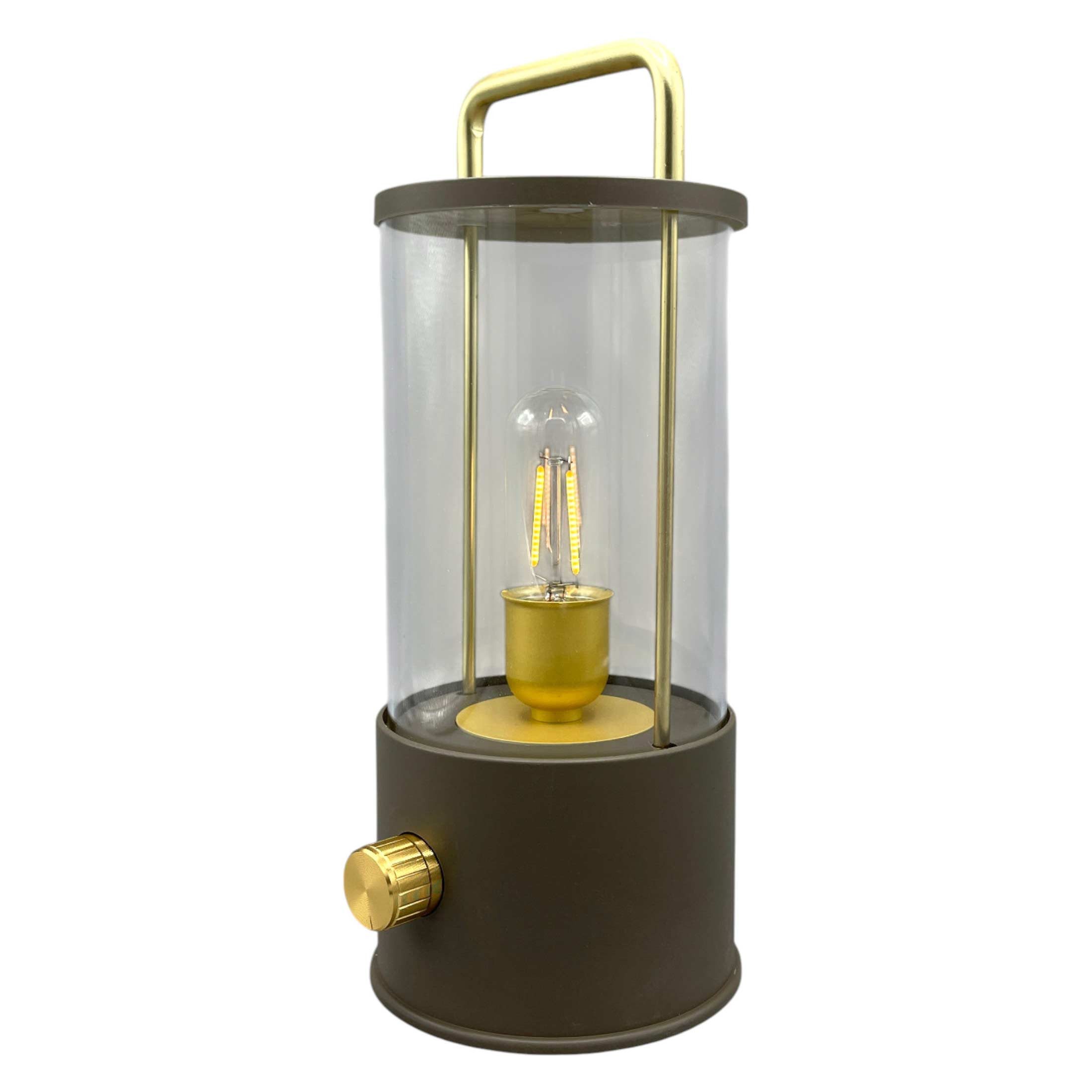 Coen Bakker Deco BV LED Außen-Tischleuchte Portable Light, Dimmfunktion, LED, warmweiß, retro Design taupe usb dimmbar 11x26cm