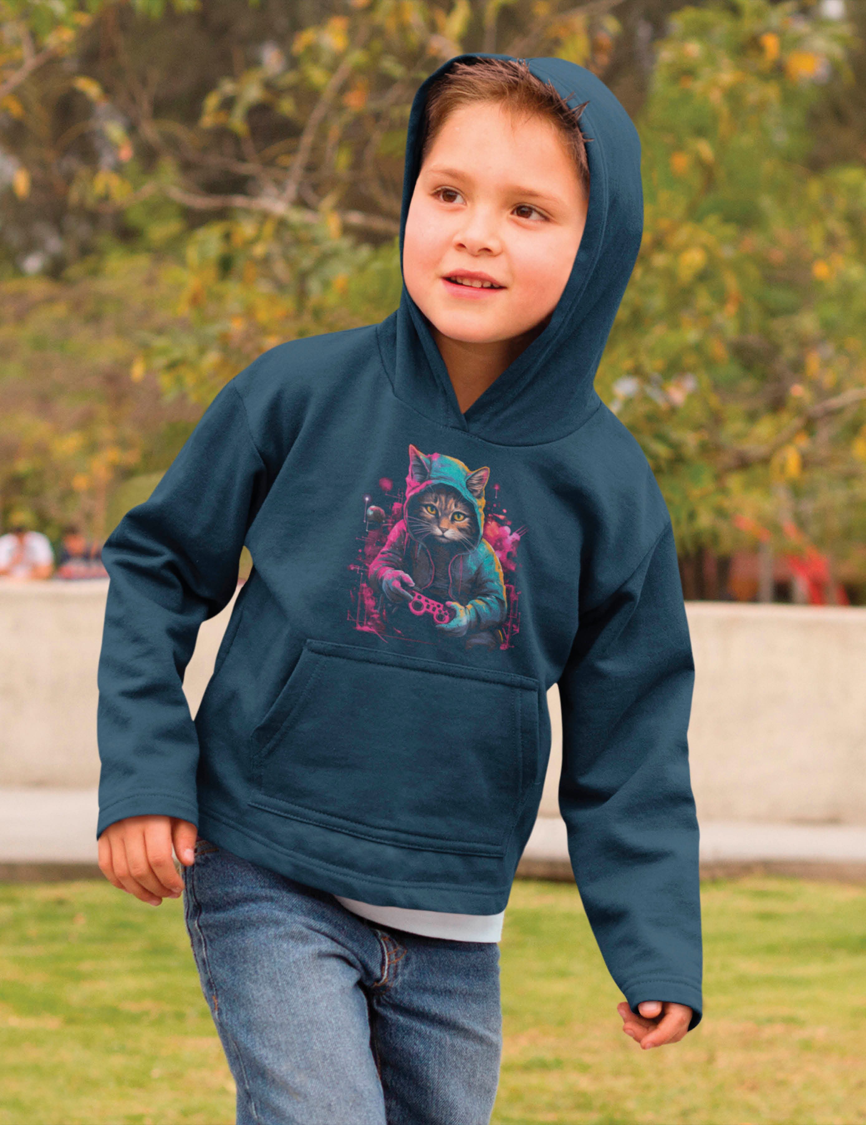 Youth Designz Kapuzenpullover "Gaming Katze" Kinder Hoodie Pullover mit modischem Print – Bild 2 von 4