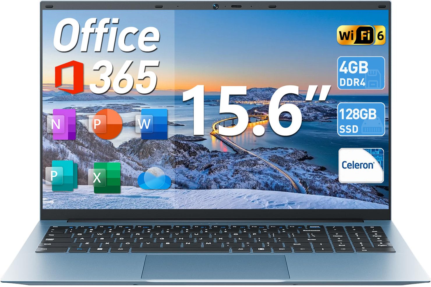 MENGHU 15,6" FHD Leistungsstarker Allround-Laptop Intel Celeron N5095 Wifi6 Notebook (Intel Celeron N5095, 128 GB SSD)