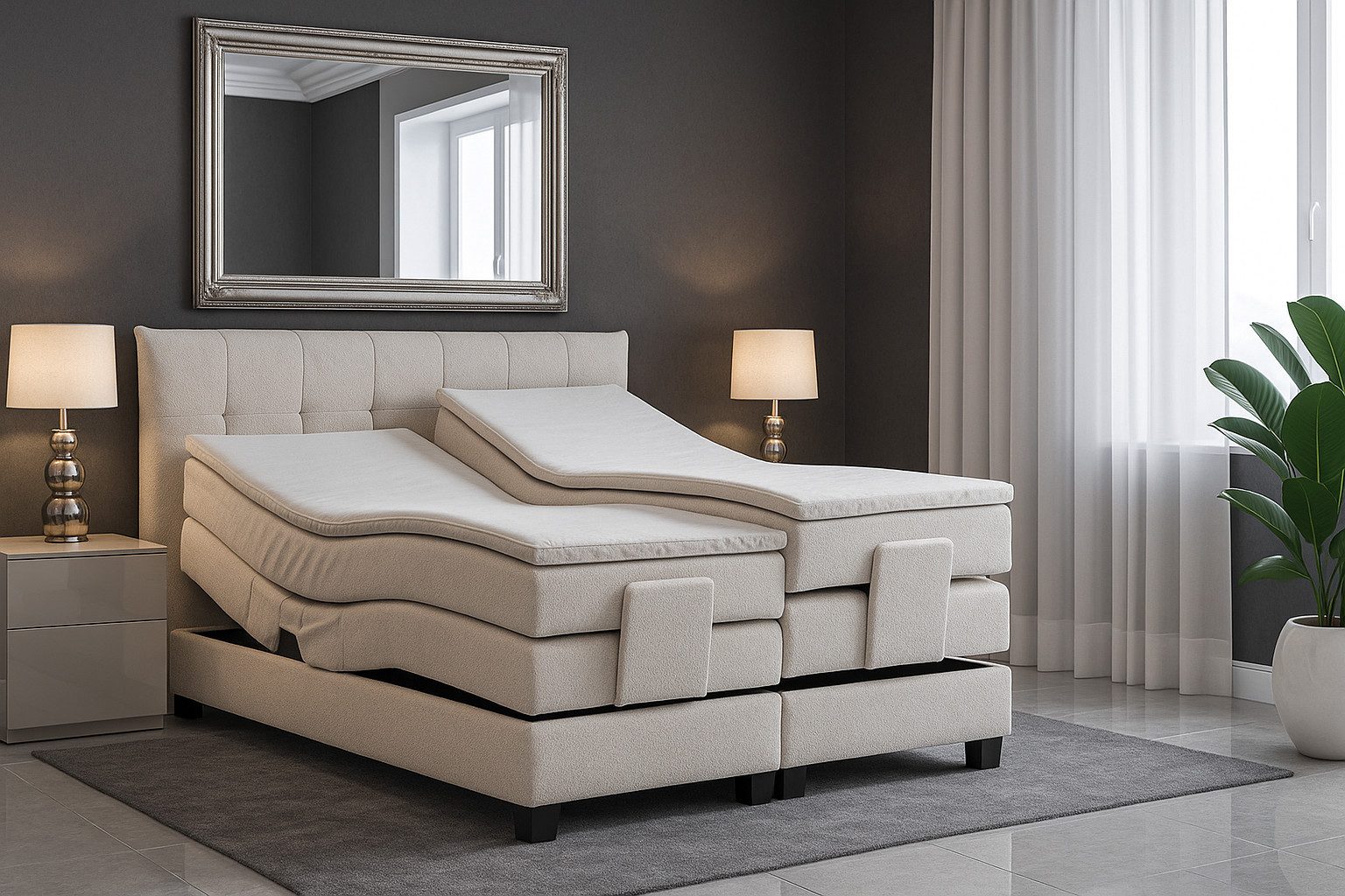 M-Punkt24 Boxspringbett ADRIA (160x200 cm, Boucle günstig online kaufen