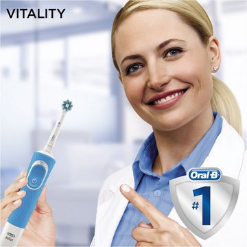 Oral B Elektrische Zahnbürste Vitality 100 CrossAction Blau, Aufsteckbürsten: 1 St.