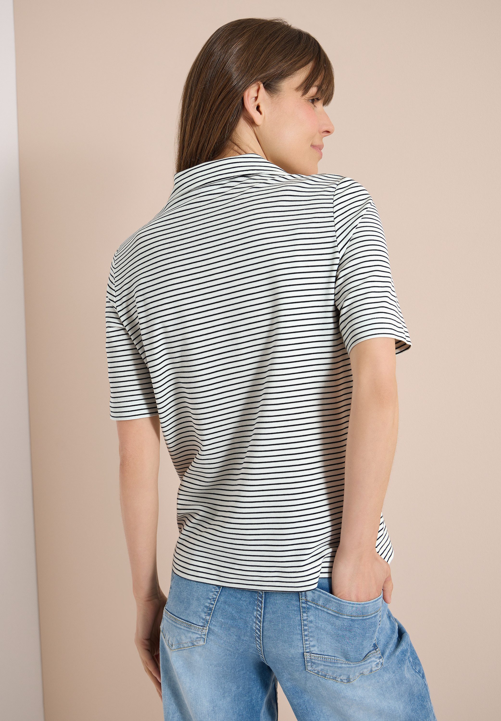 CECIL Poloshirt mit Piqué-Struktur