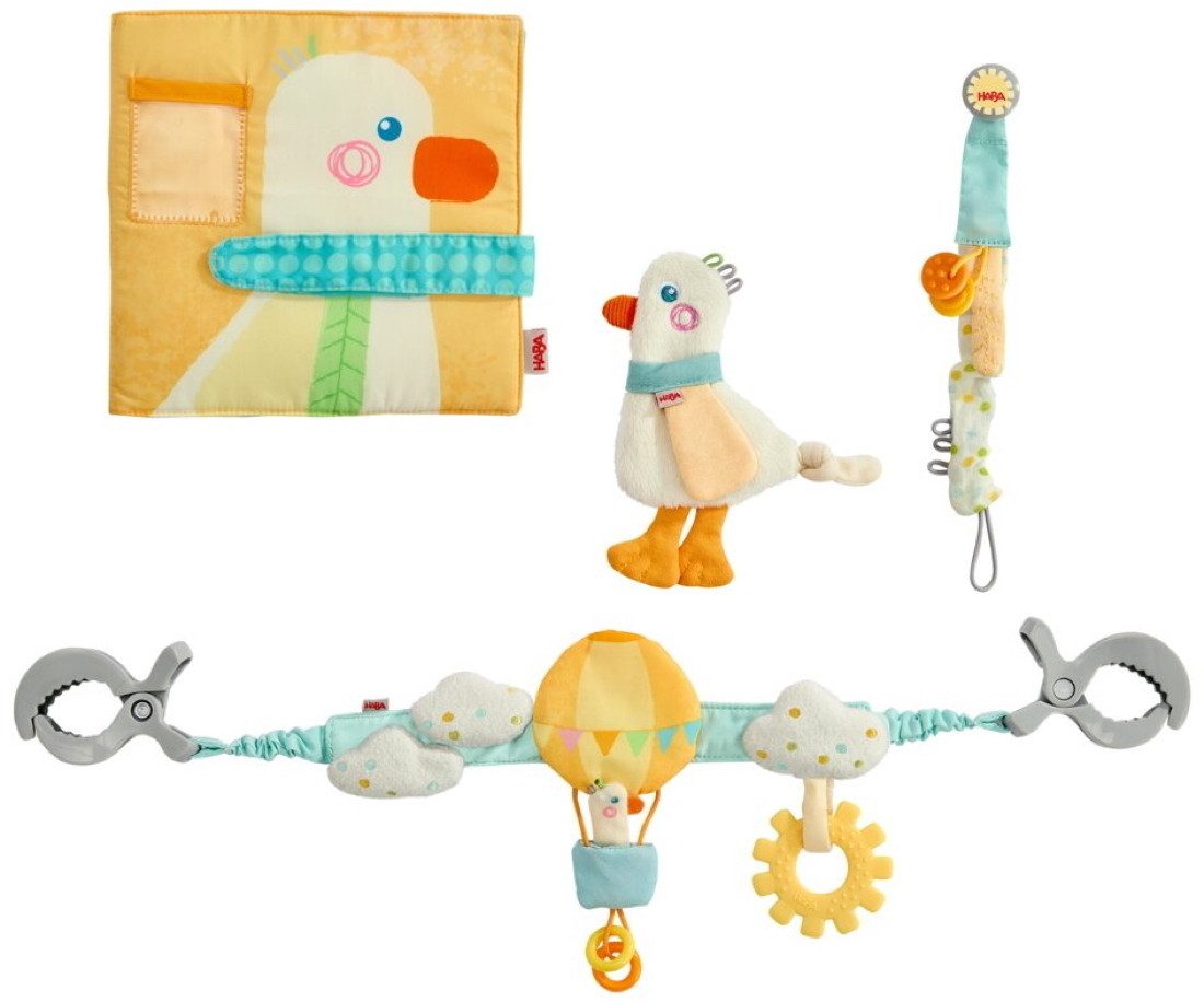 Haba Kinderwagenkette Babywelt Baby-Spiel-Set Gans 4in1 mit Kinderwagenkette 2012333001