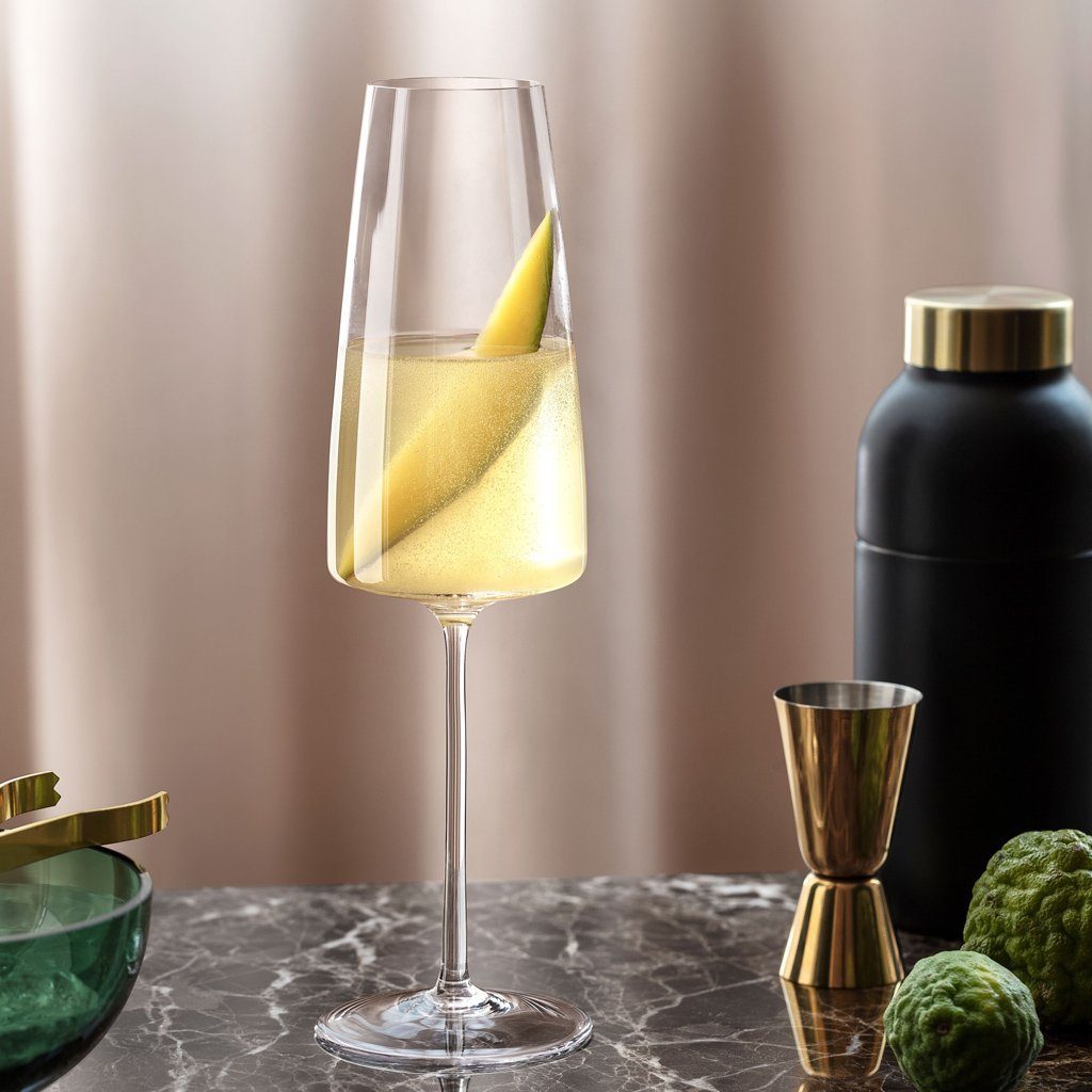 Villeroy & Boch Signature Sektglas MetroChic Sektkelch Set 2tlg 270mm, 2-tlg., Glas, Kristallglas, 2 Stck, spülmaschinenfest