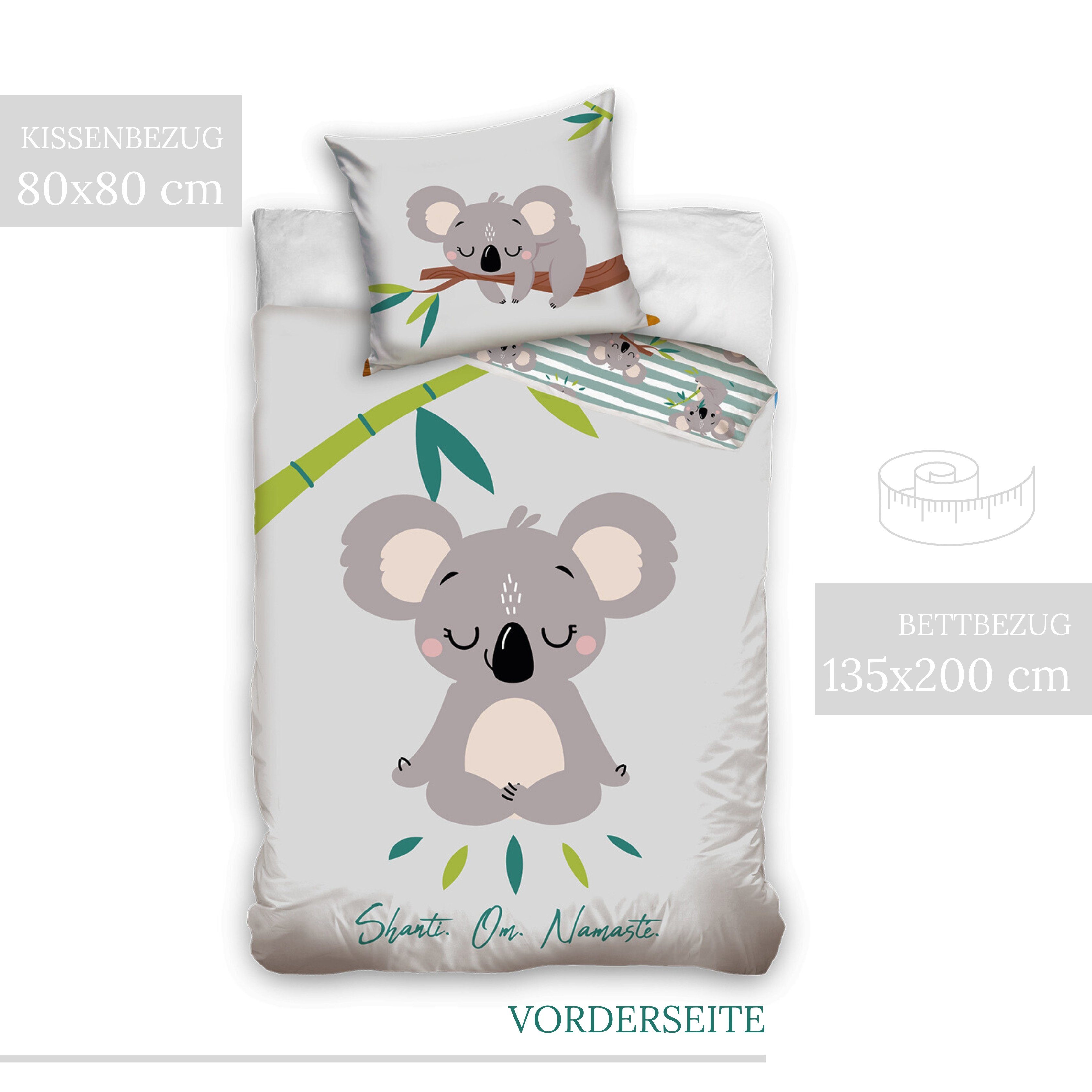 MTOnlinehandel Bettwäsche Koala 135x200 + 80x80 cm, 100 % Baumwolle, Renfor günstig online kaufen