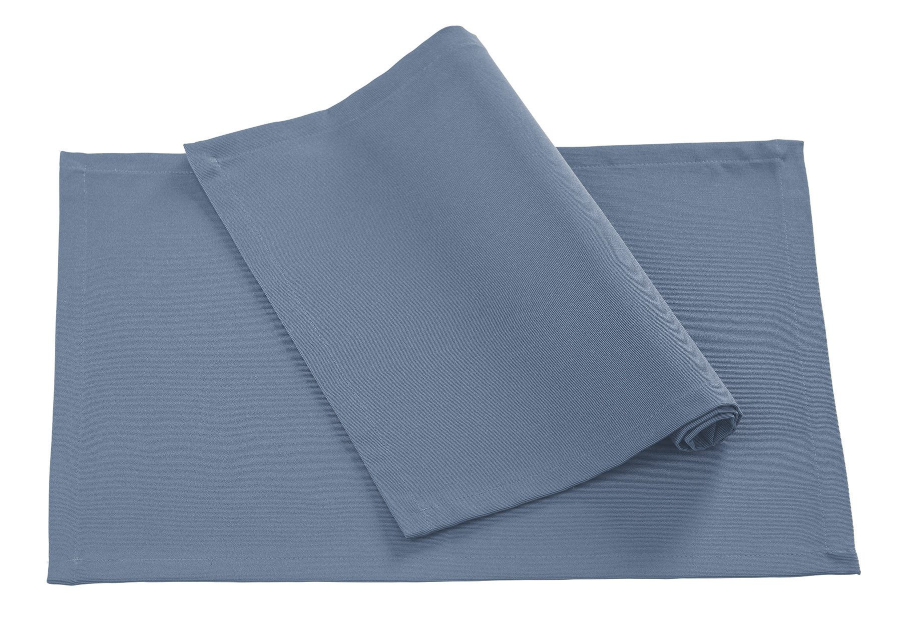 PICHLER Platzset Rips uni, gerippt Tischset 6er Set 50 x 35 cm COMO Rechteck blau, 2, (Spar-Set, 6-St., 6 Platzdecken), Platzset Tischset Esszimmer Küche