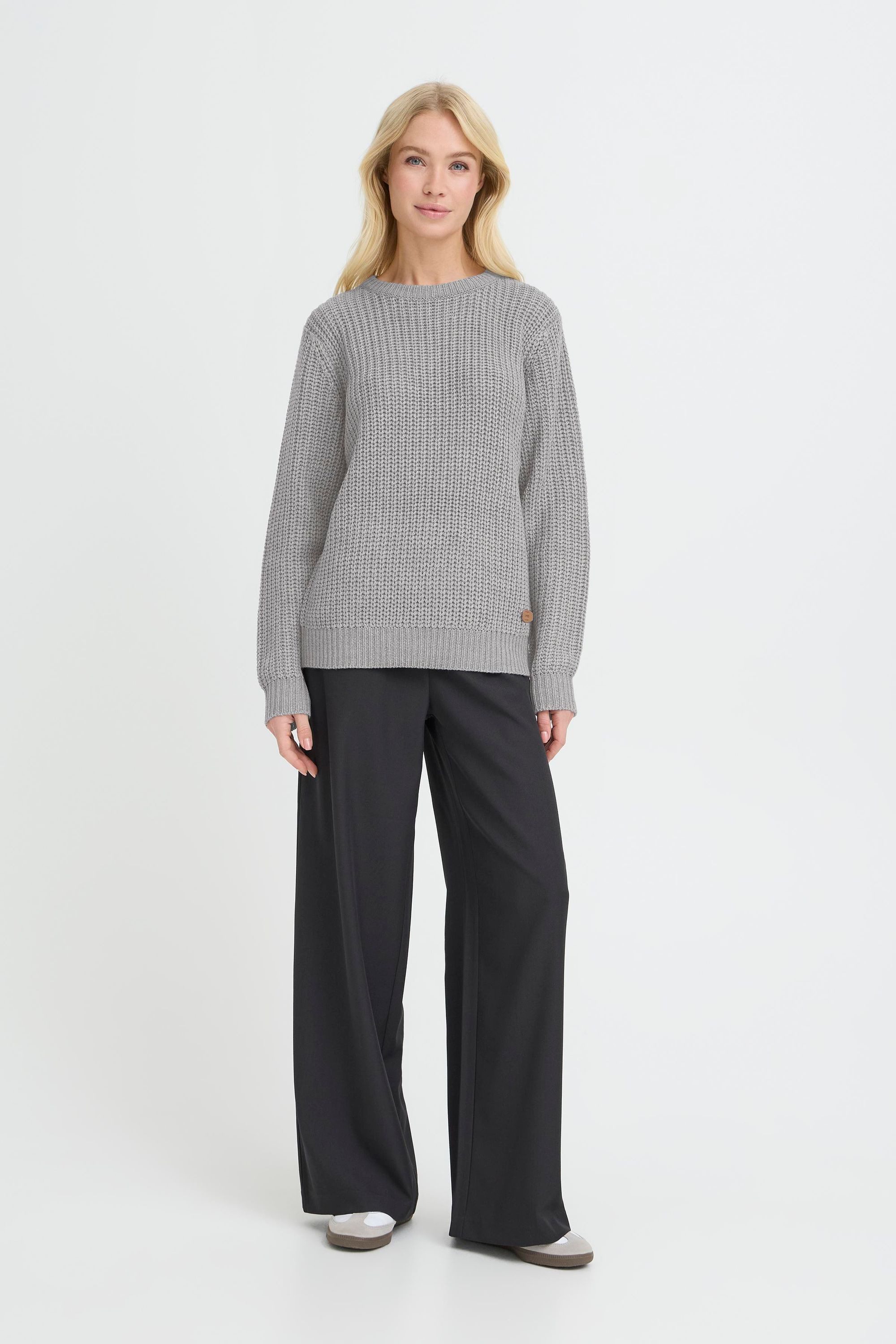 OXMO Strickpullover OXEdna Moderner Pullover mit Aufdruck