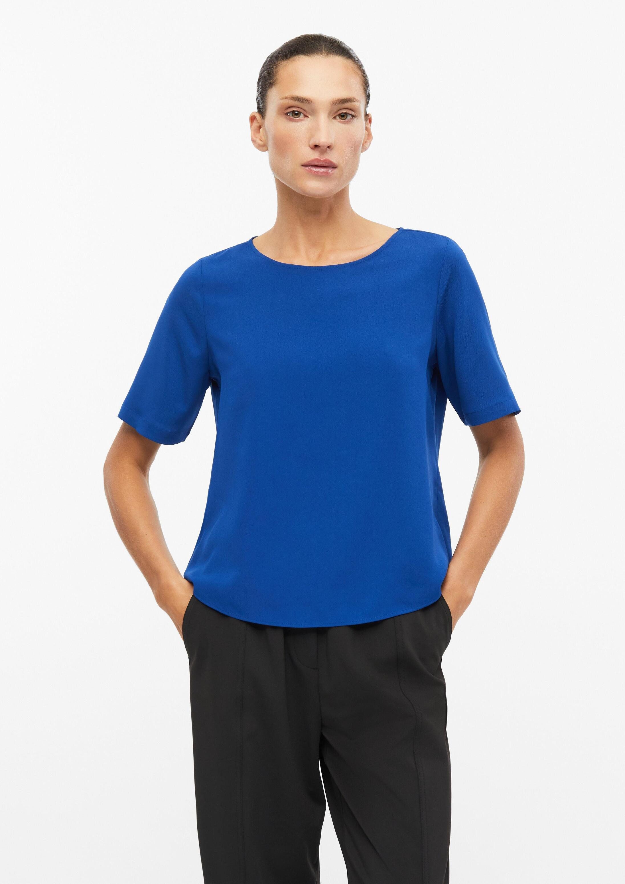 s.Oliver Kurzarmbluse Bluse Kurzarm-Bluse mit Reißverschluss