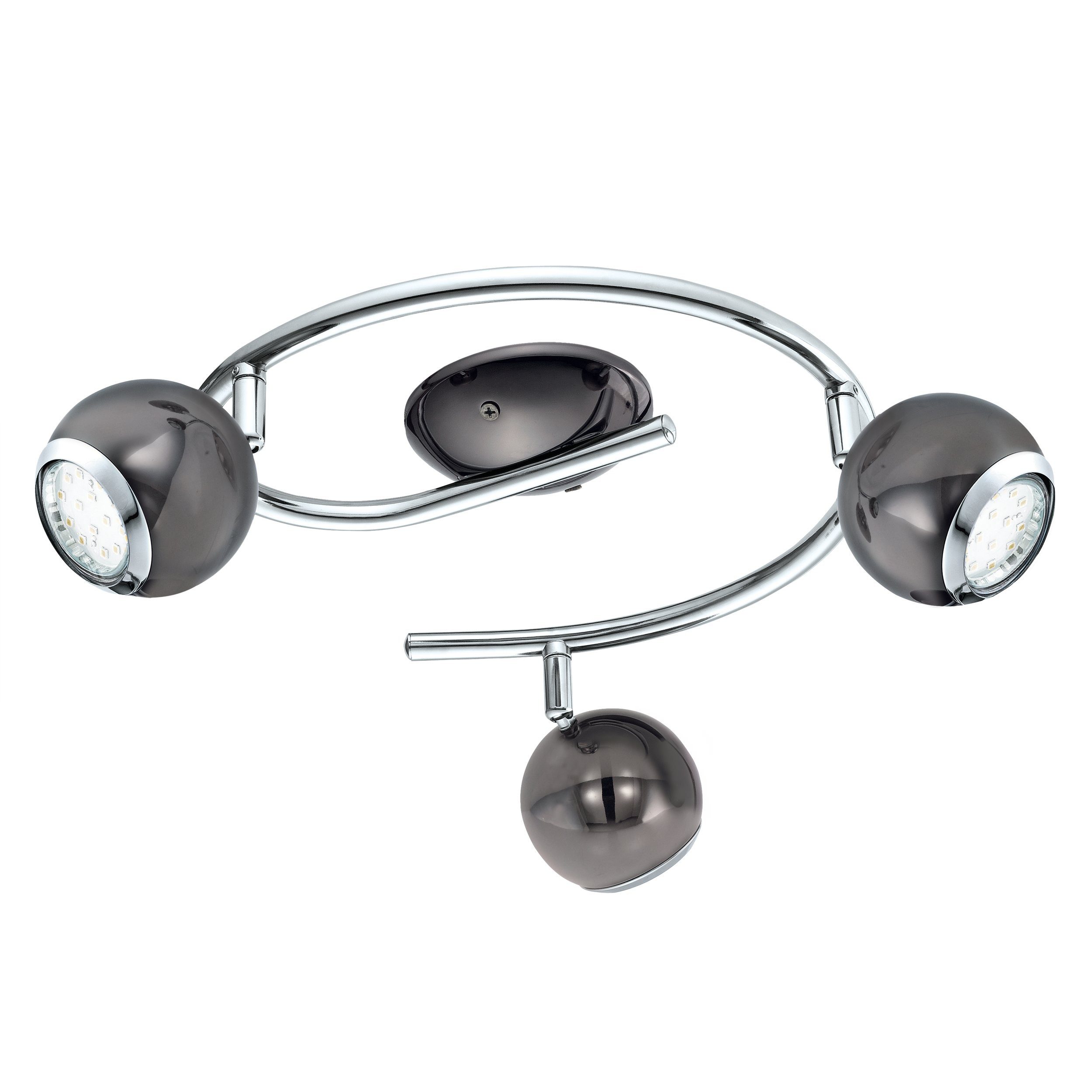 EGLO LED Deckenspot Bimeda, Leuchtmittel inklusive, Spot - L29 x H34,5 cm - nickel-nero, chrom - 3X2,8W inkl.