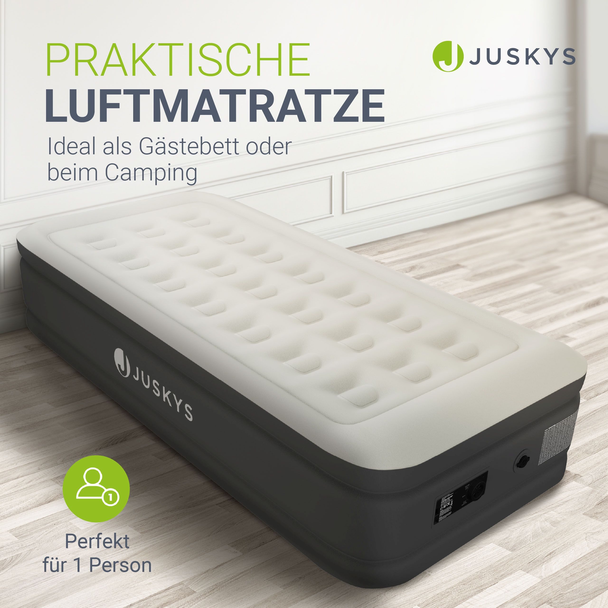 Juskys Luftmatratze Sapri, Einzel-Luftbett, selbstaufblasend, wasserdicht, günstig online kaufen