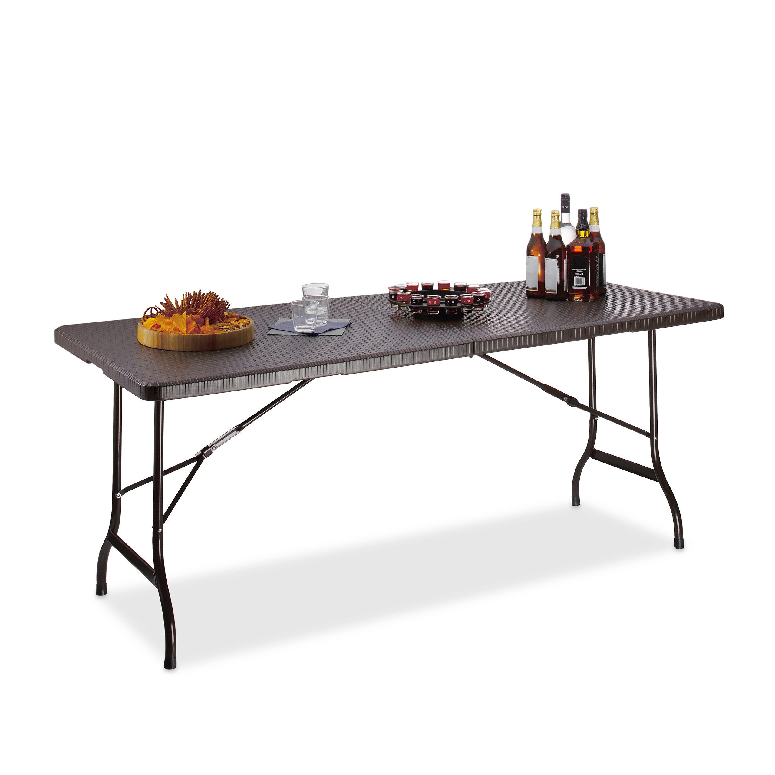 relaxdays Gartentisch klappbar BASTIAN groß, Braun günstig online kaufen