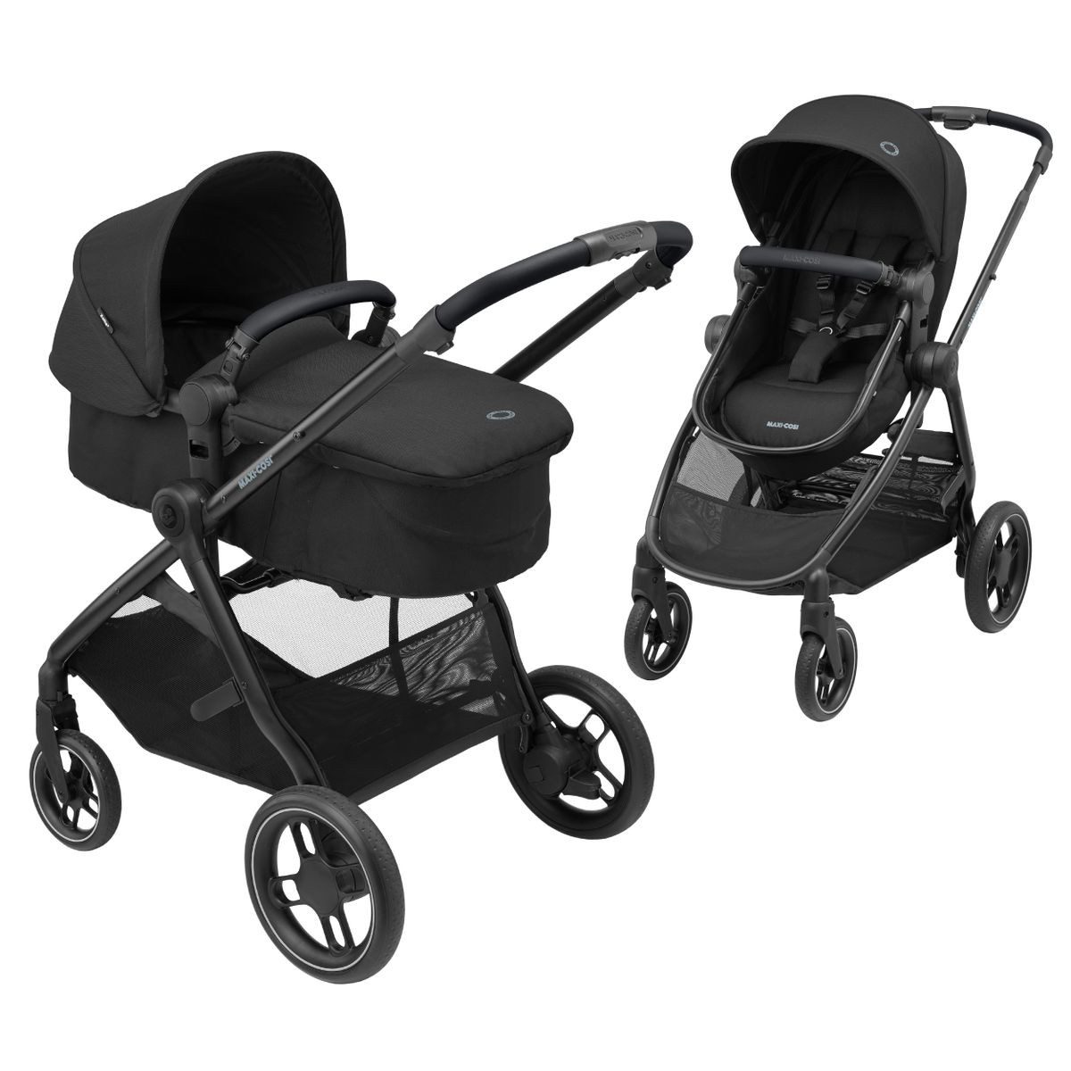Maxi-Cosi Kombi-Kinderwagen Zelia³ - Essential Black, 2in1 Коляски Buggy Wanne & Sitz in einem, bis 22 kg, verstellbar