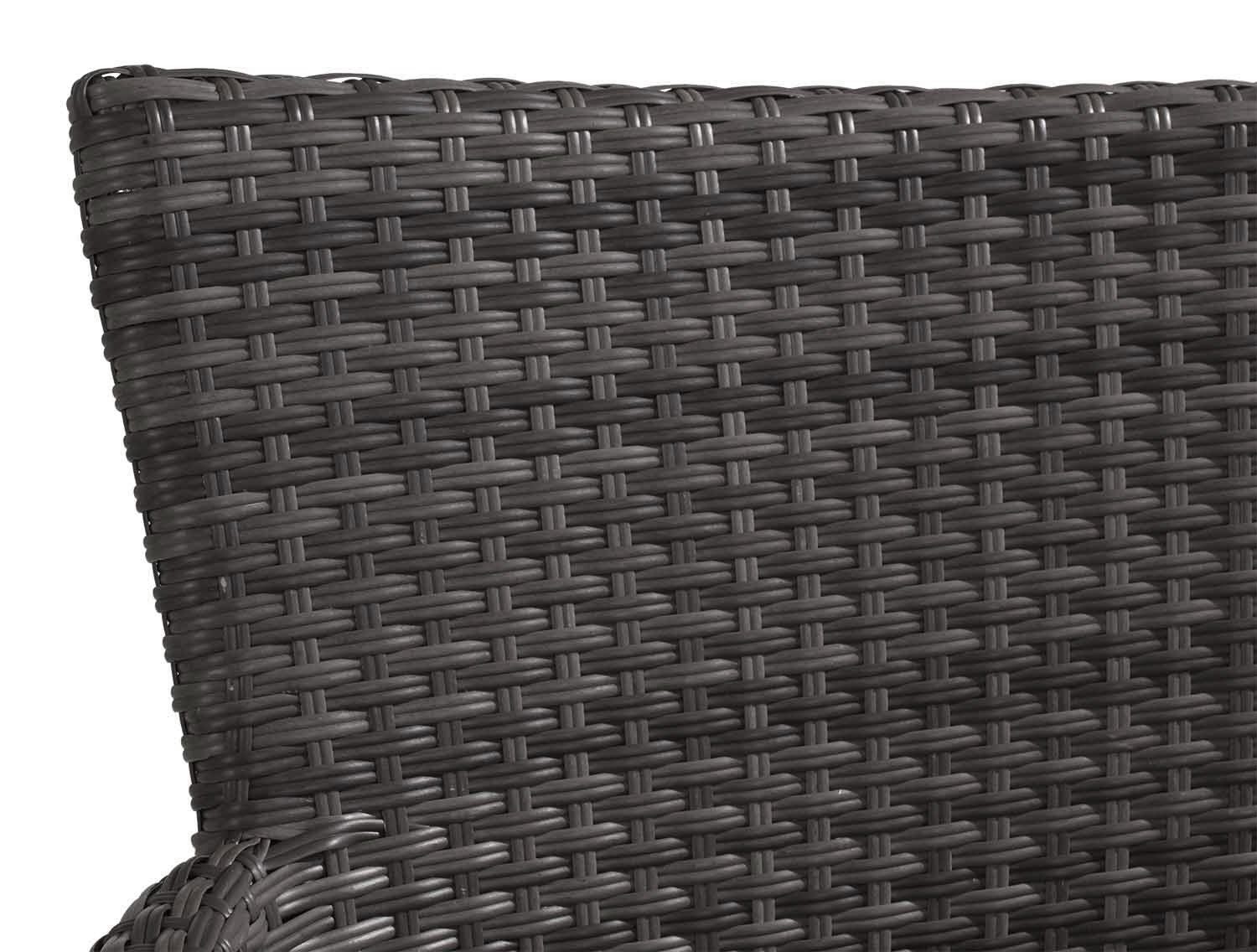 TONIO, 59 Schwarz, Gartensessel mit Sitzkissen x Stahl, B 62 Kunststoffgeflecht, Outdoor cm, (1-St), Stapelbar, Grau, T