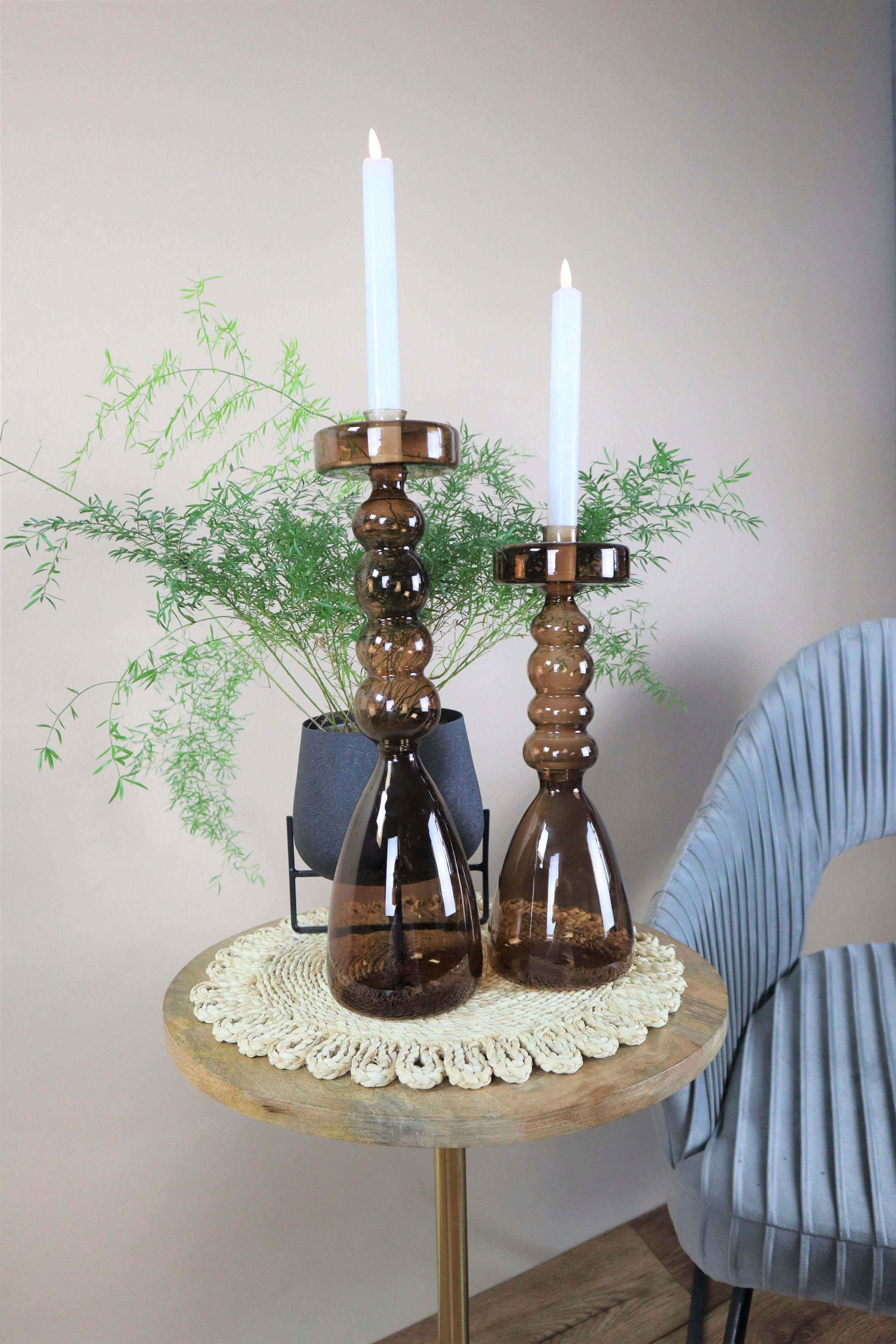 AM Design Kerzenleuchter Stabkerzenhalter aus Glas günstig online kaufen