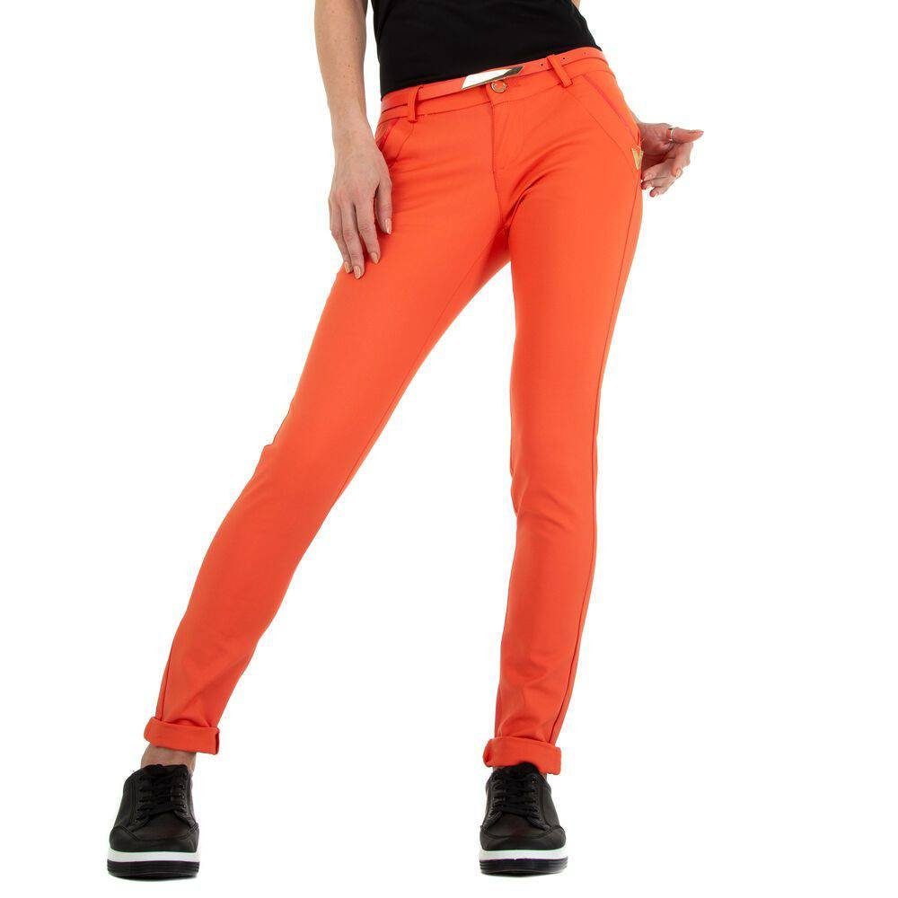 Ital-Design Röhrenhose Damen Freizeit Stretch Skinny-Hose in Orange