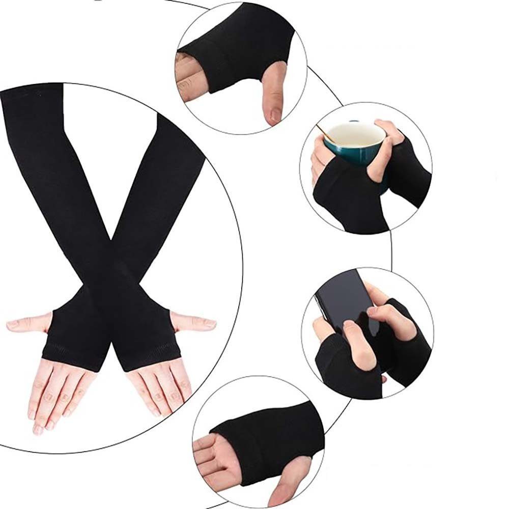 CTGtree Strickhandschuhe Frauen Lange Dehnbare Daumenloch Stricken Handschuhe