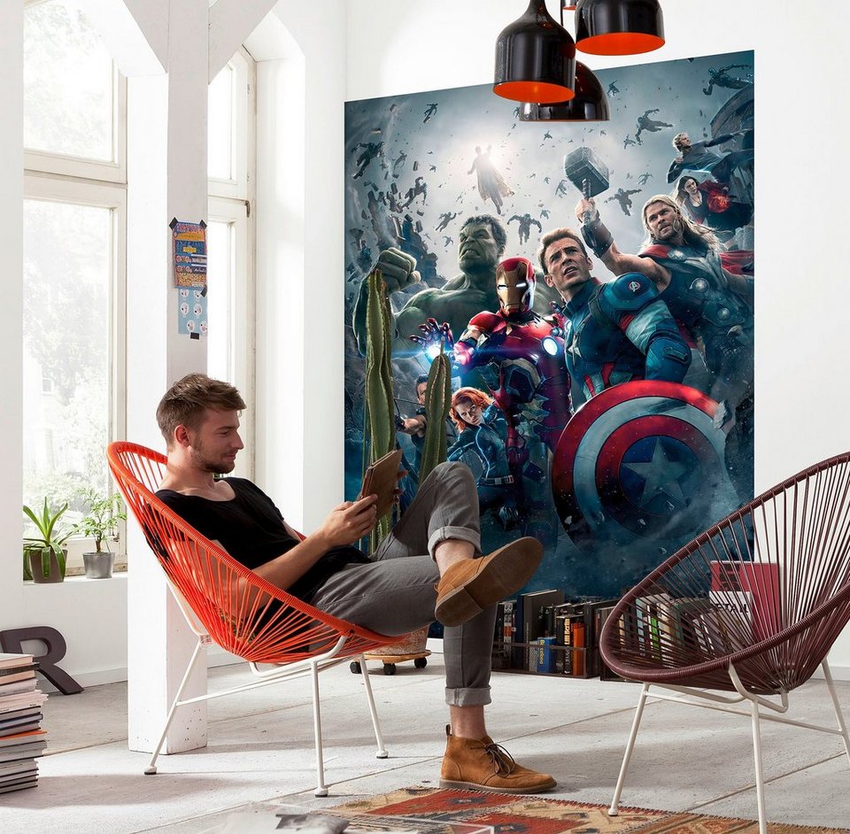 Komar Fototapete Avengers Age of Ultron Movie Poster, (1 St), 184x254 cm (Breite  x Höhe), inklusive Kleister