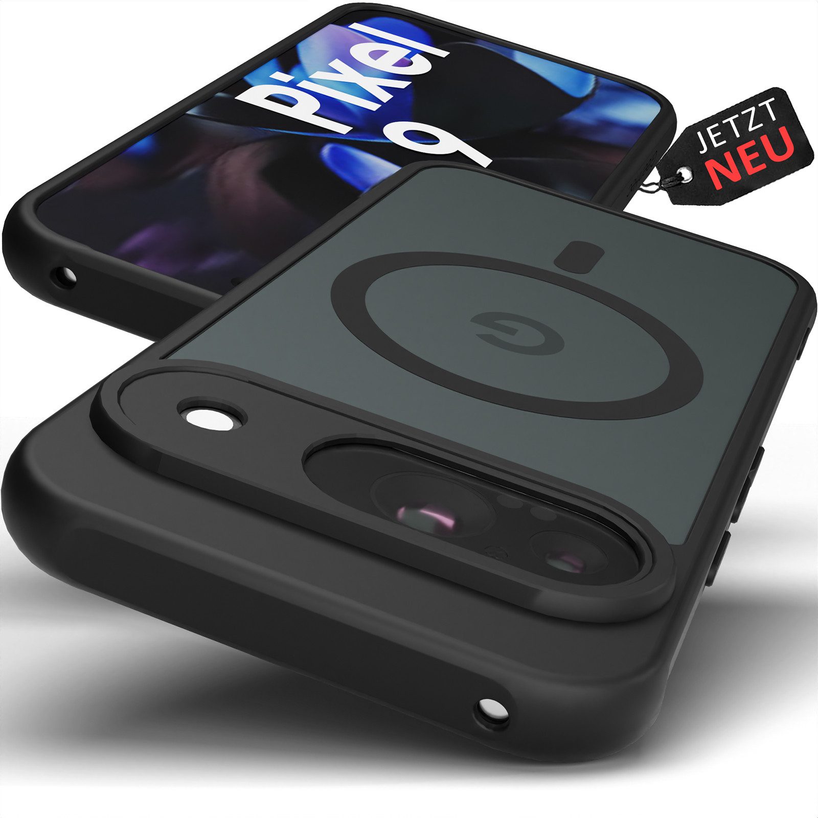 GreenHec Handyhülle Hülle Google Pixel 10 9 8 7 6 Pro a XL MagSafe Case Schutzhülle 7 Zoll, Handyhülle Schwarz Black Cover Mangetisch Induktives Laden Mangetisch