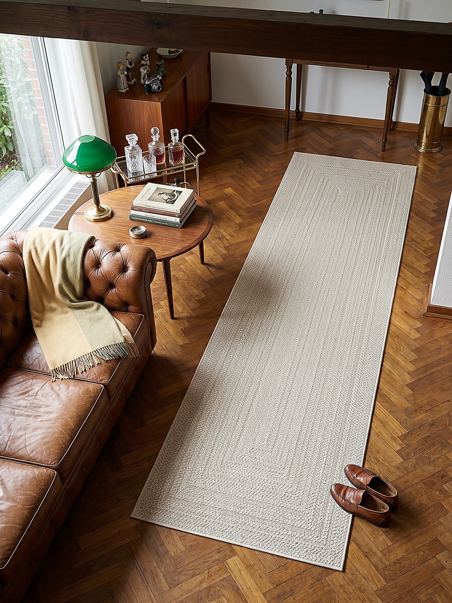 KADIMA DESIGN Teppich CORDEV Teppichläufer Creme 60x180 Bordüre Polypropylen Wohnzimmer, Läufer, Höhe: 4 mm, Saugroboter-geeignet, Strapazierfähig, Pflegeleicht – Bild 2 von 5
