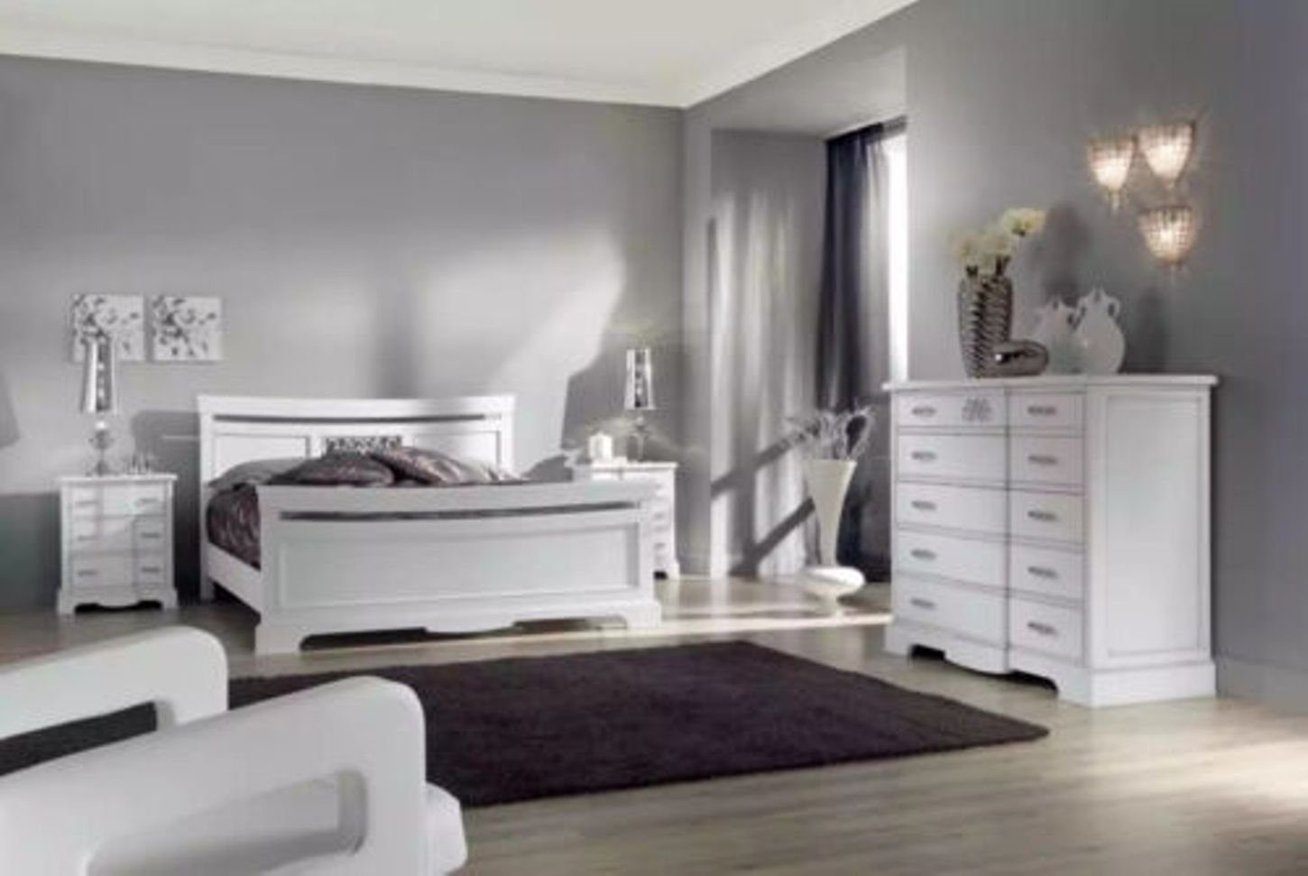 Zuverlässiger Versandhandel JVmoebel Schlafzimmer-Set Bett 2x 2x + Luxus Set Kommode), Italy Bett Nachttische Neu, + 4tlg Nachttische Modern in (4-St., Made Schlafzimmer