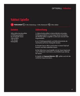 OXO Kontaktgrill OXO Reinigungsbürste + Rezeptbuch, OPTImal GRILLEN für Tefal OptiGrill