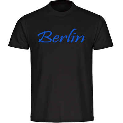 multifanshop T-Shirt Herren Berlin blau - Schriftzug - Männer