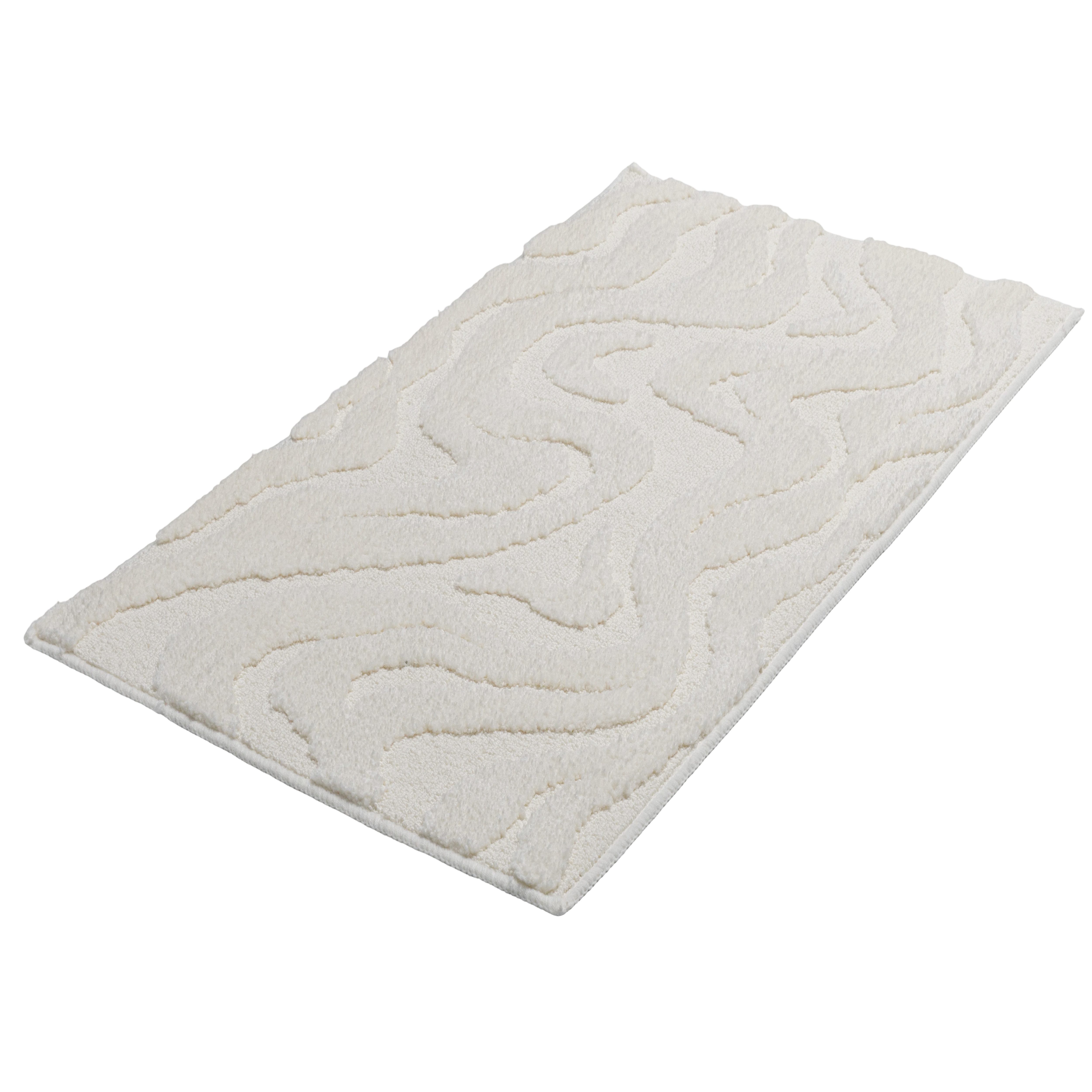 OTTO home Badematte Wave, Badvorleger, Badezimmer Teppich, Höhe 10 mm, rutschhemmend beschichtet, schnell trocknend, fußbodenheizungsgeeignet, Polyester, rechteckig, Hoch-Tief-Effekt, modernes Muster, Welle, Badteppich, Duschvorleger von OTTO home