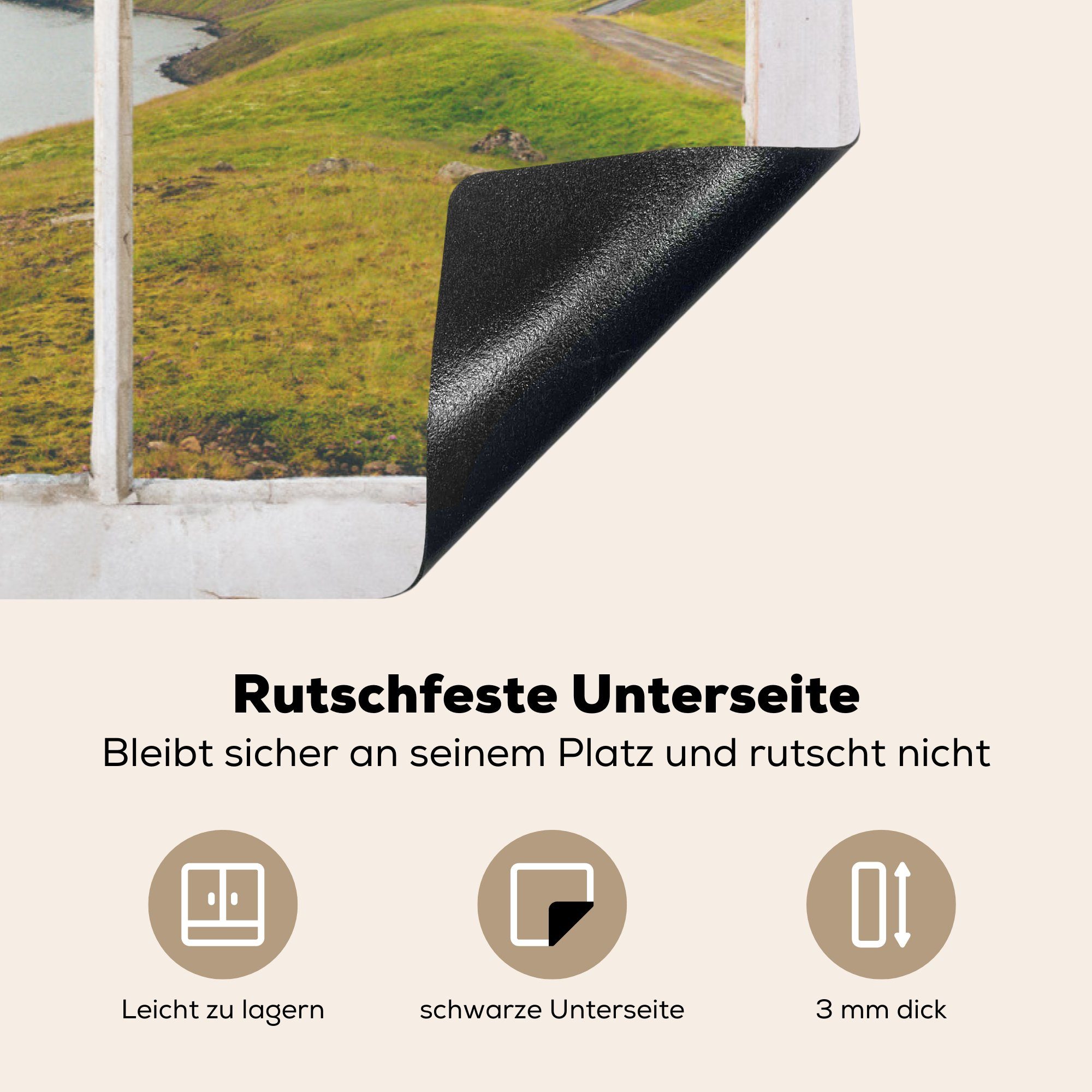MuchoWow Herdblende-/Abdeckplatte Aussicht tlg), für Weg Schutz die cm, Induktionskochfeld küche, 81x52 - - Landschaft, Vinyl, (1 Ceranfeldabdeckung