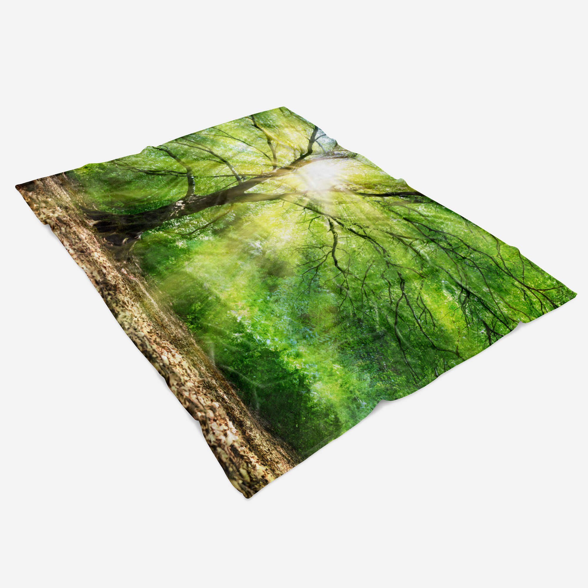 Sinus Art Handtücher Handtuch mit Strandhandtuch Fotomotiv Baumwolle-Polyester-Mix Lic, Kuscheldecke Handtuch Baumkrone Baum Saunatuch (1-St)
