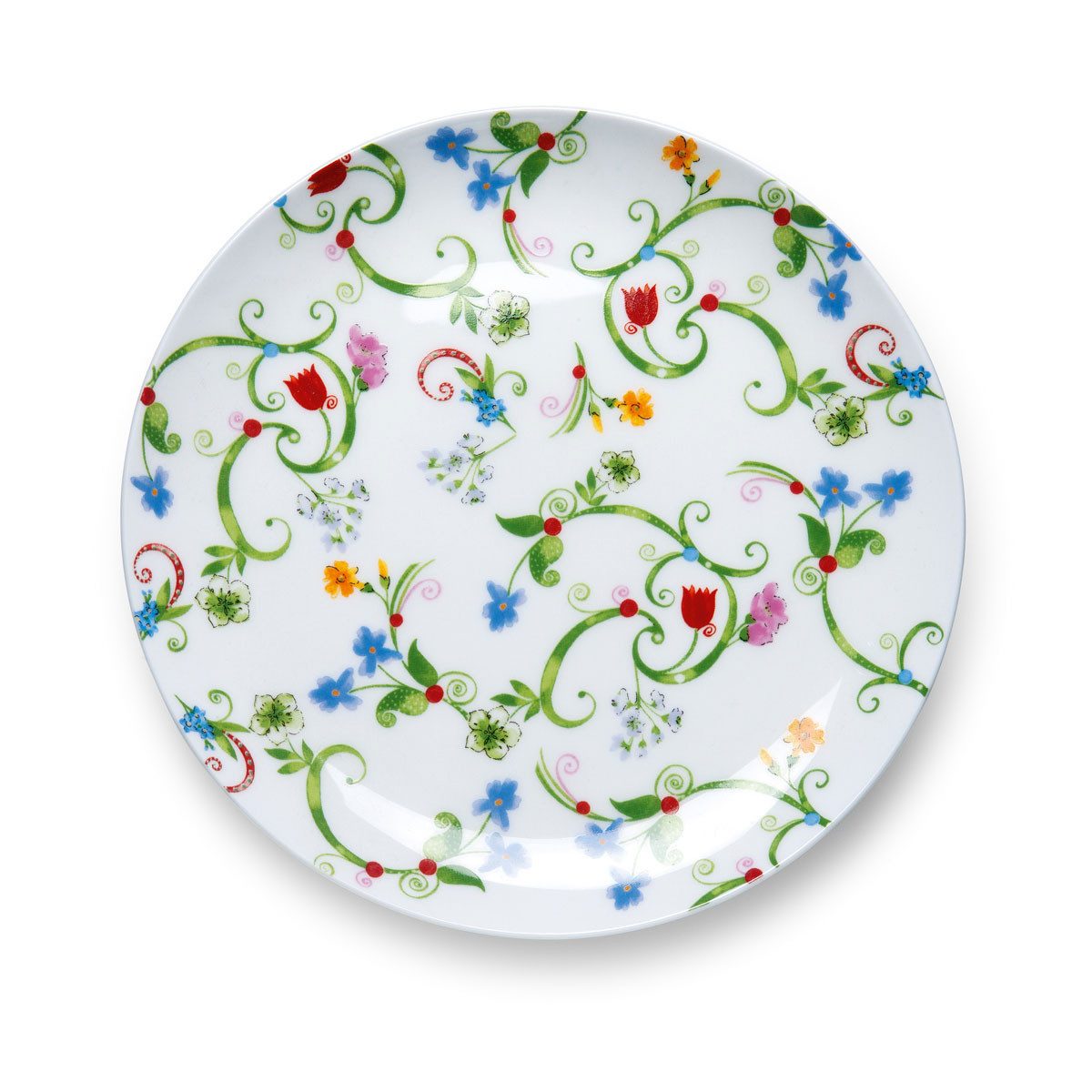 Dekomiro Teeservice TeaLogic Fleurette 4er Set Teller 19cm (4-tlg), 4 Personen, Fine Bone China, für 4 Personen