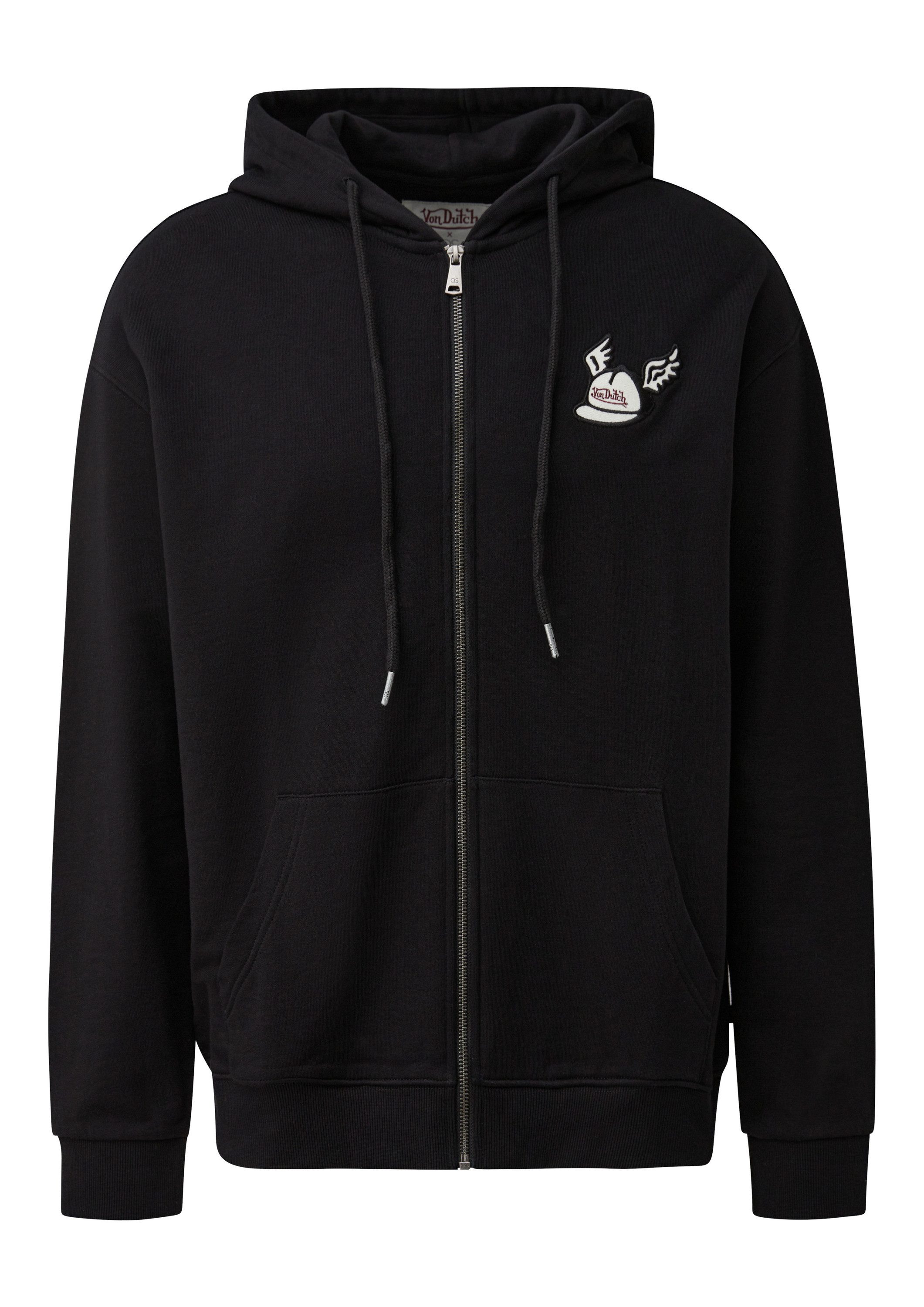 QS Sweatjacke Sweatshirt Jacke Sweatjacke mit Stickerei und Patch, QS x Von Dutch