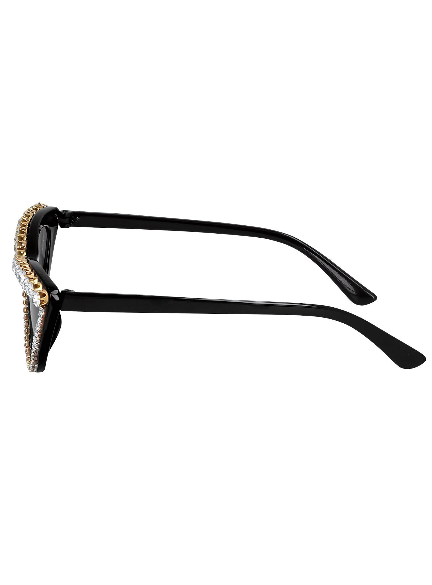 Boland Kostüm 50er Jahre Butterfly Brille mit Strass, Sonnenbrille im Retrolook mit viel Glitzer