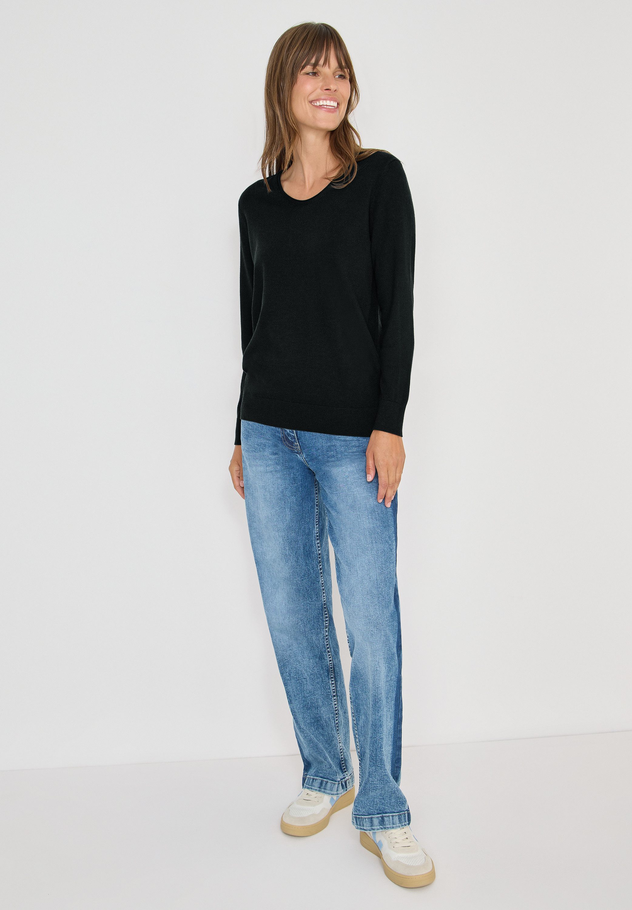 CECIL Strickpullover mit Materialmix