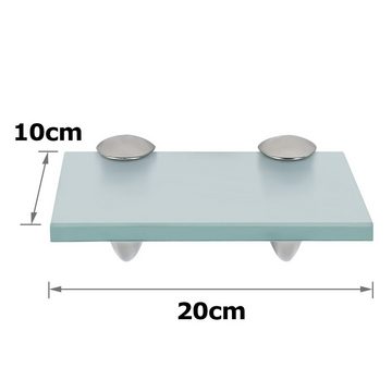 Clanmacy Wandregal Glasablage Glasregal ideal für Bad, Dusche 20x10x0.8 cm Milchglas