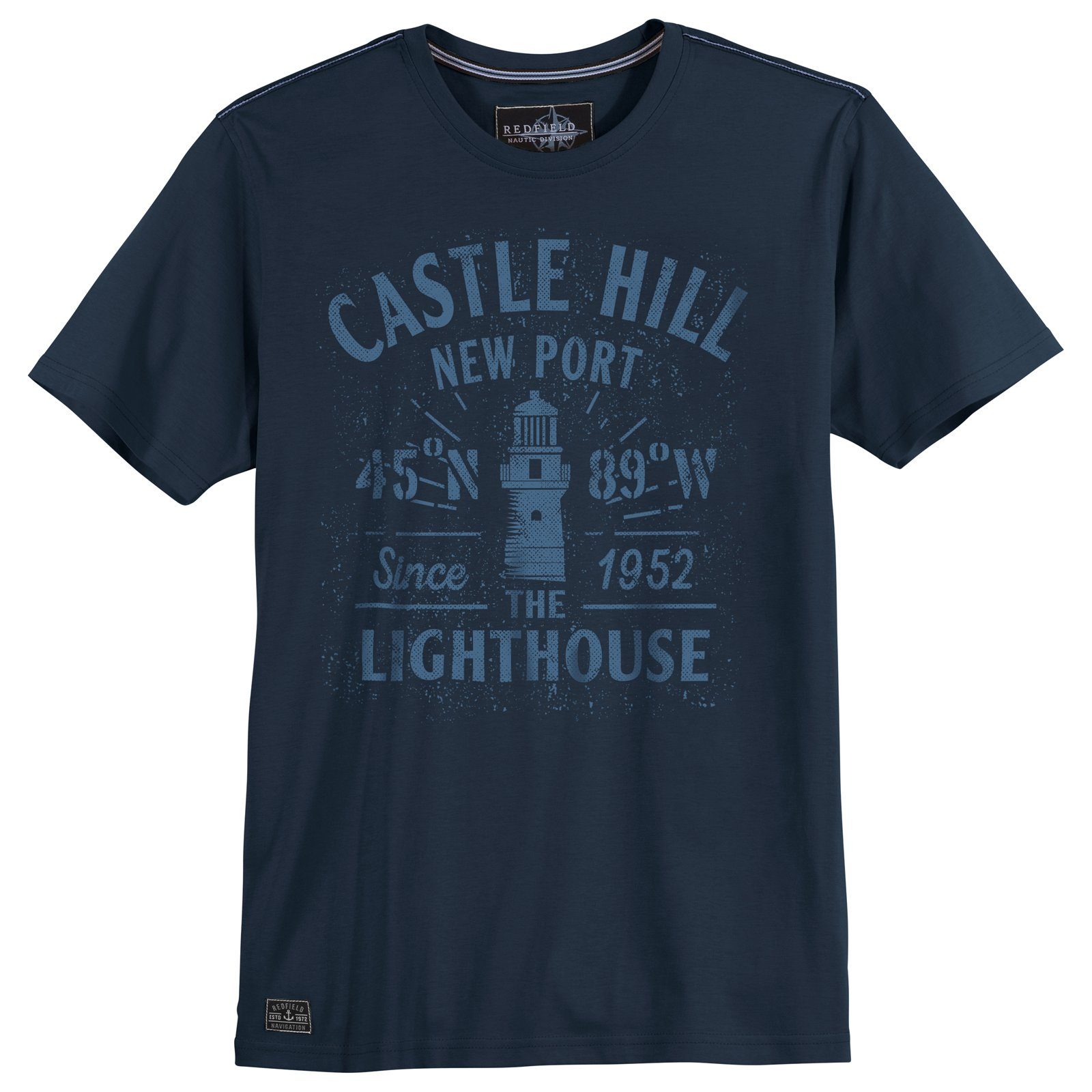 redfield Rundhalsshirt Große Größen Herren navy T-Shirt Castle Redfield Hill