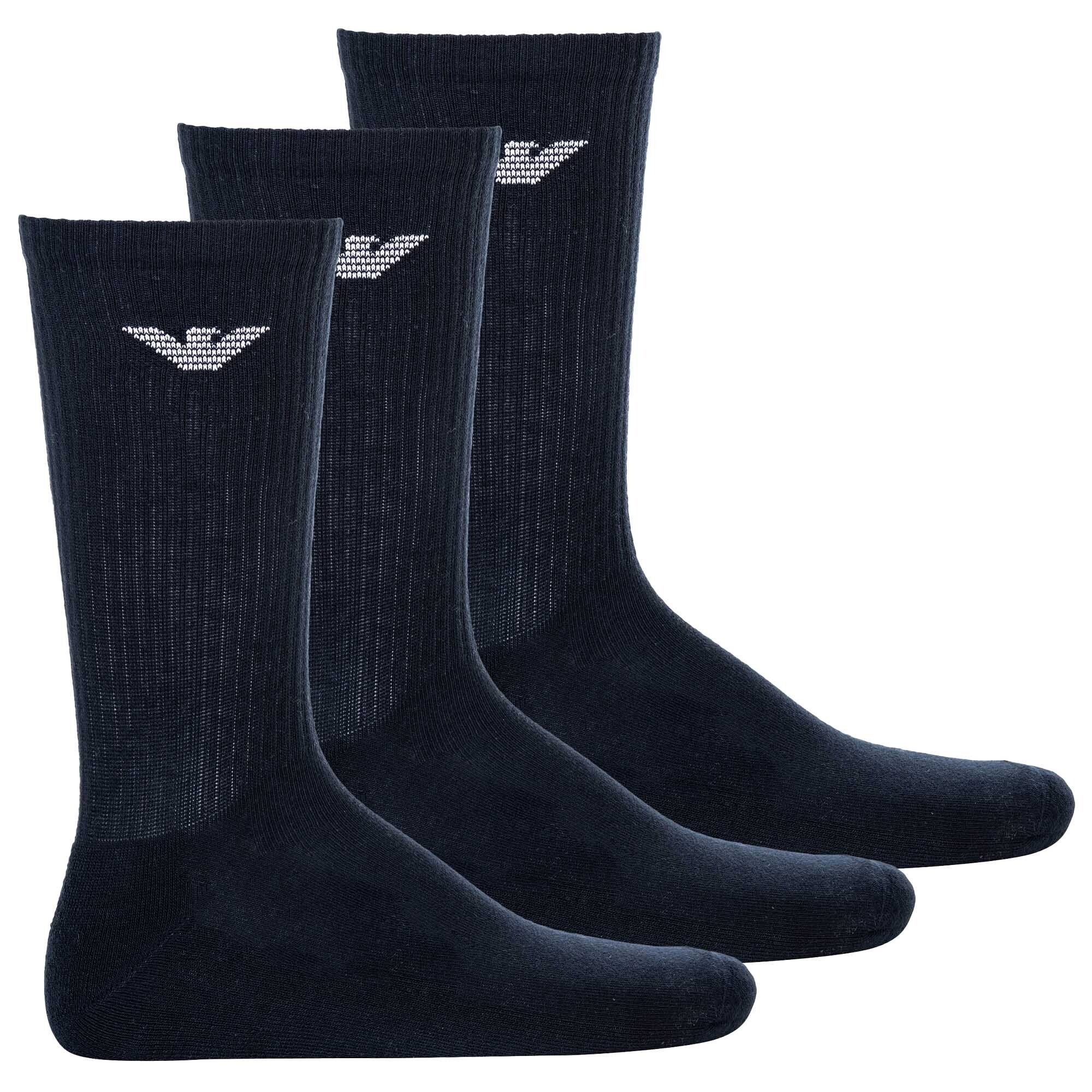 Emporio Armani Sportsocken Herren Socken, 3er Pack - Sporty Medium Socks Blau