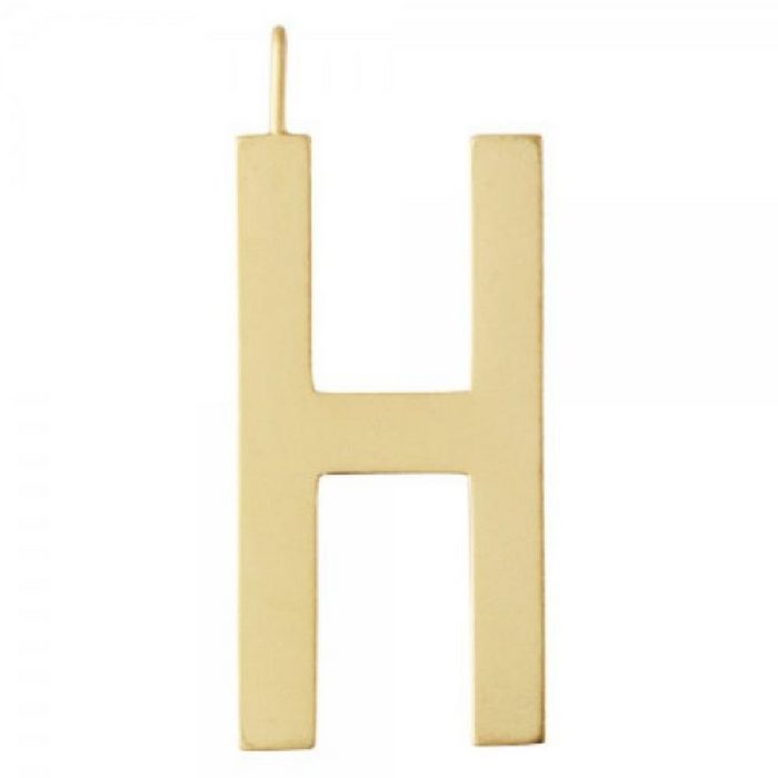 Design Letters Kettenanhänger Anhänger H Gold Matt (30mm)