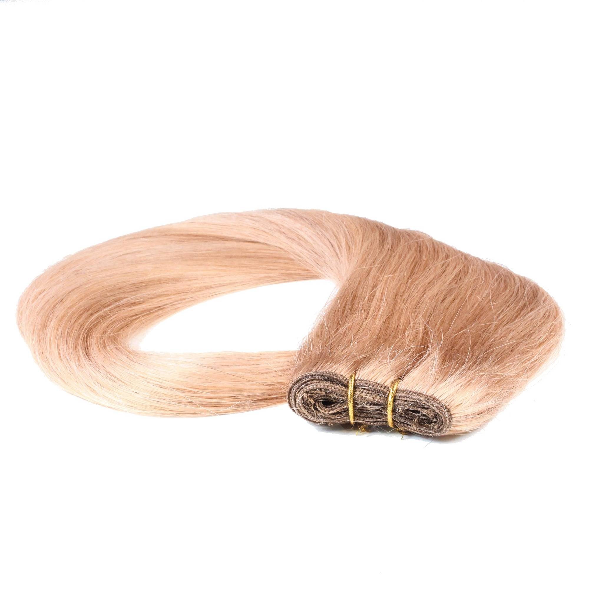 hair2heart Echthaar-Extension Glatte Echthaartresse #8/01 Hellblond Natur-Asch 40cm