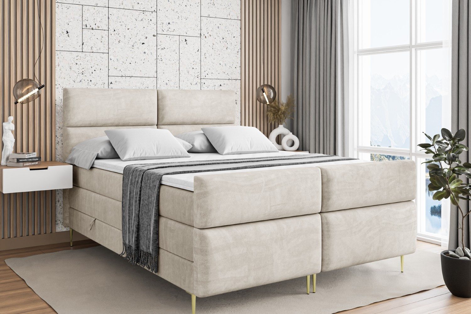 ALTDECOR Boxspringbett BOXI3-F-Z KING (Multipocket-Matratze H4, günstig online kaufen