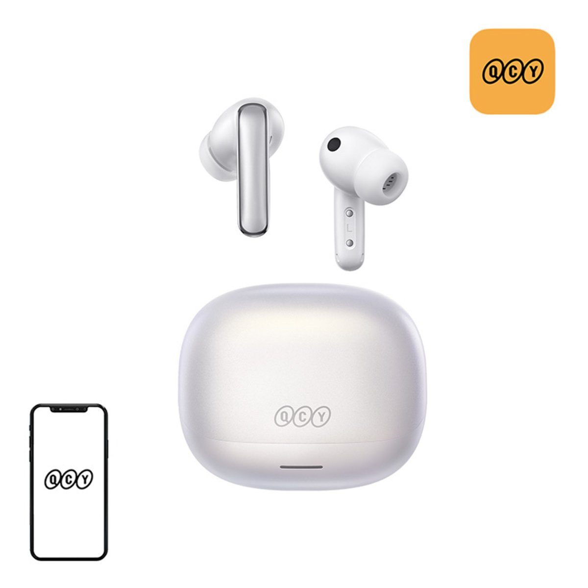 QCY QCY Melobuds N65 kabellose Ohrhörer (Weiß) In-Ear-Kopfhörer