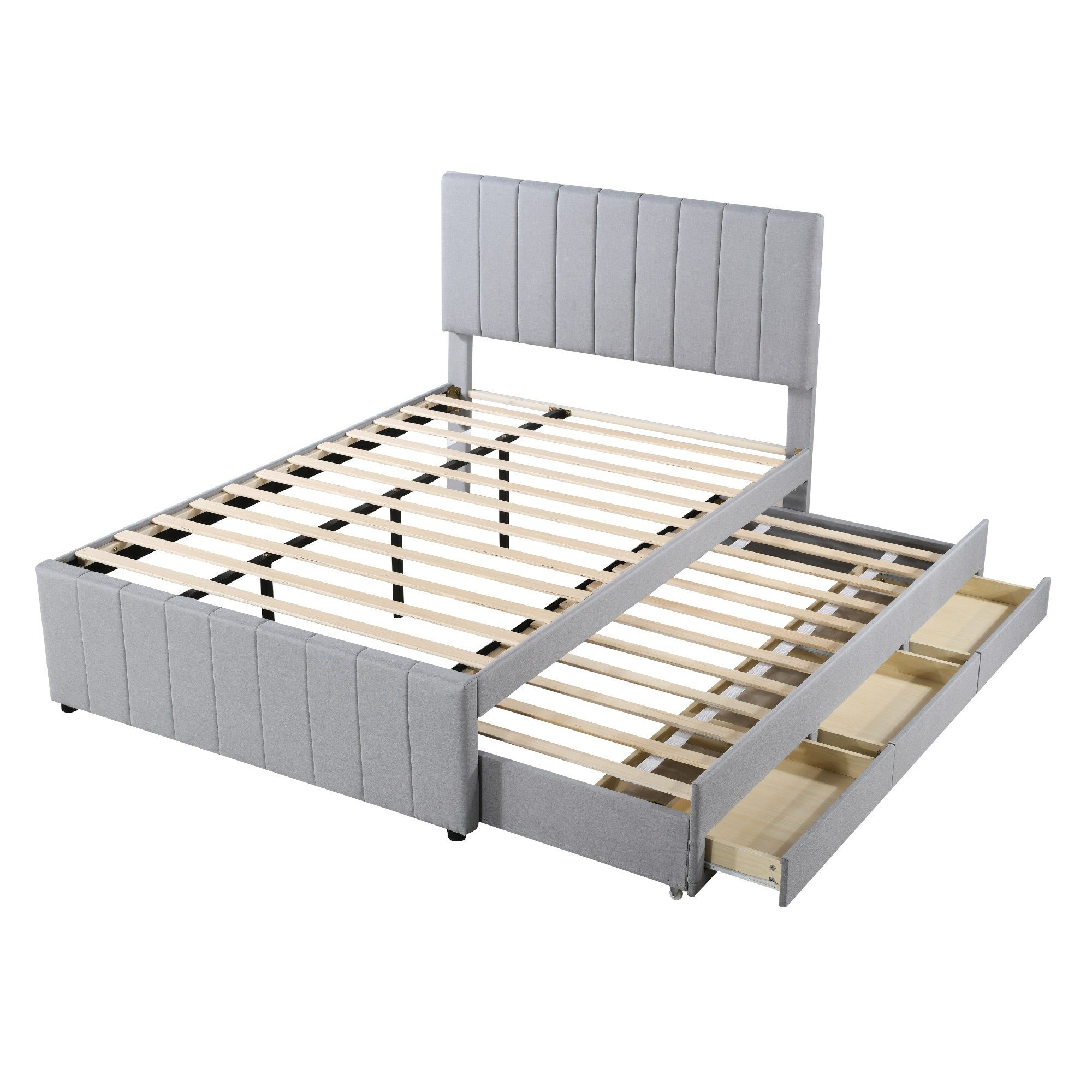 BlingBin Polsterbett Jugendbett mit Ausziehbett und 3 Schubladen (1-tlg., 1 günstig online kaufen